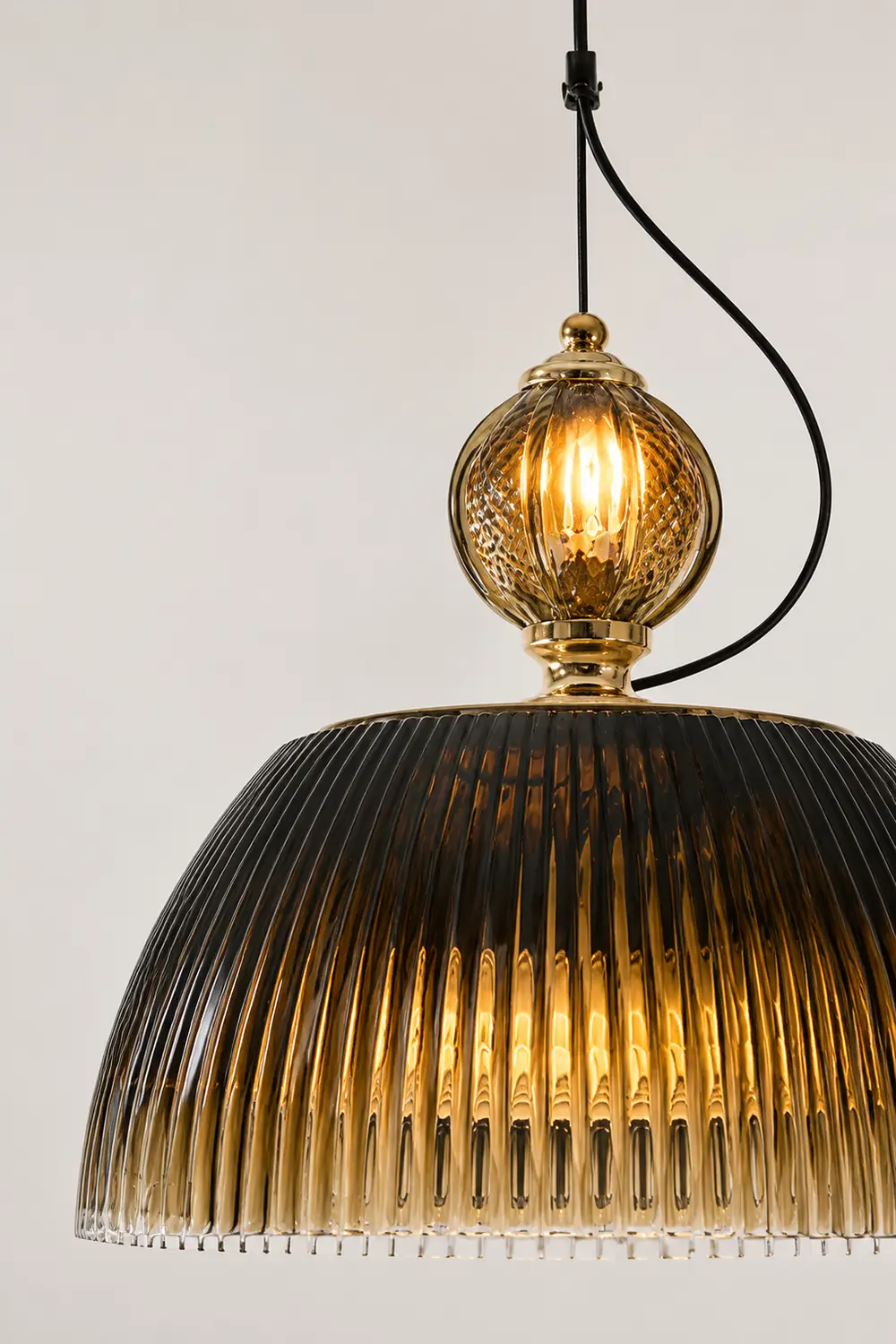 Green Glass Bowl Pendant Lamp - Lumpaz