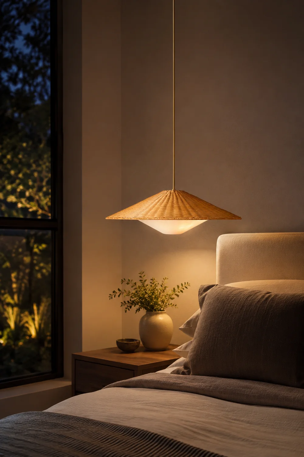 Rattan Hat Pendant Light - Lumpaz