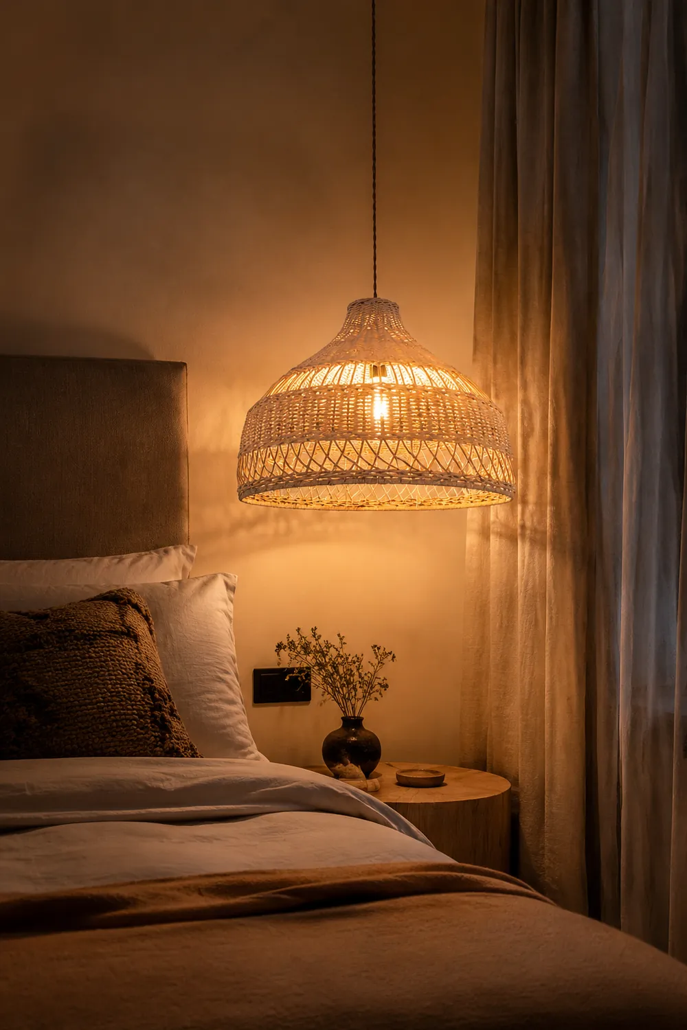 Artisanal Rattan Dome Pendant Lamp - Lumpaz