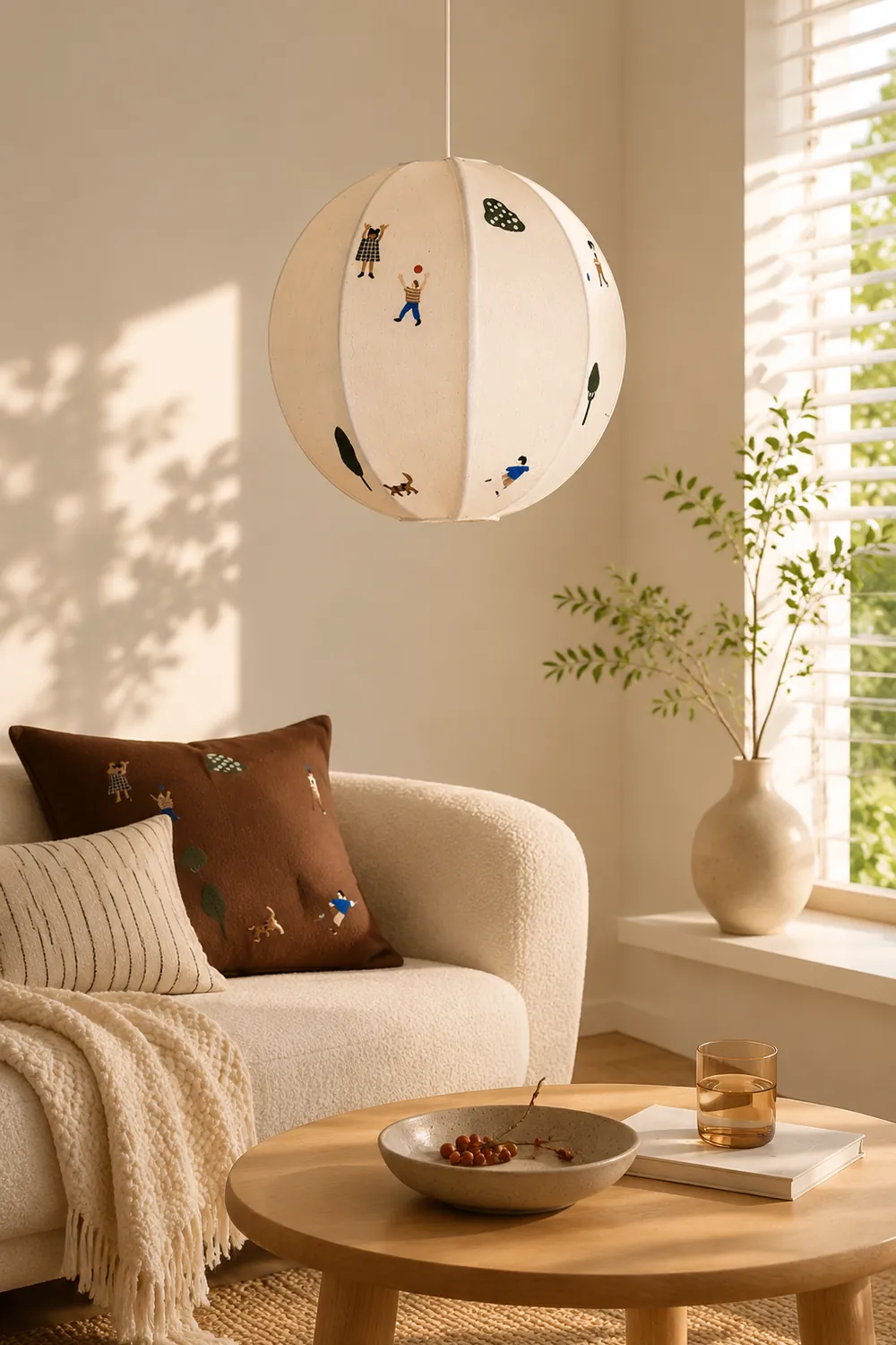 Park Embroidered Textile Pendant Lamp - Lumpaz
