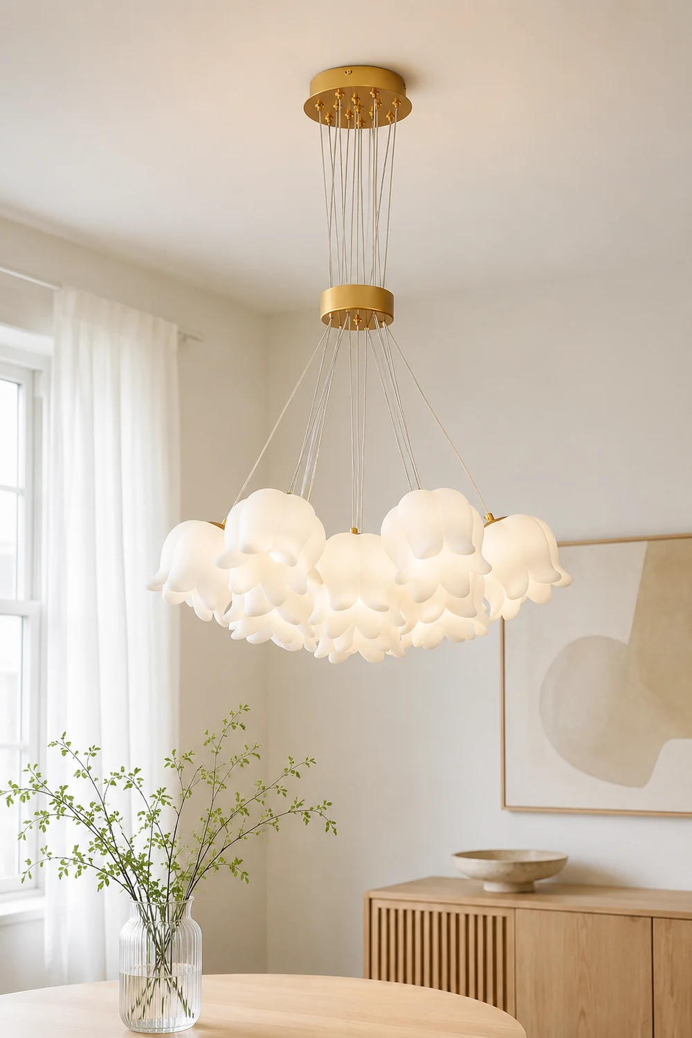 Elegant Floral Pendant Light - Lumpaz