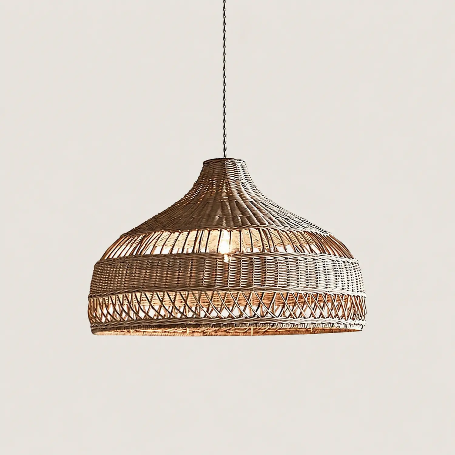 Artisanal Rattan Dome Pendant Lamp - Lumpaz