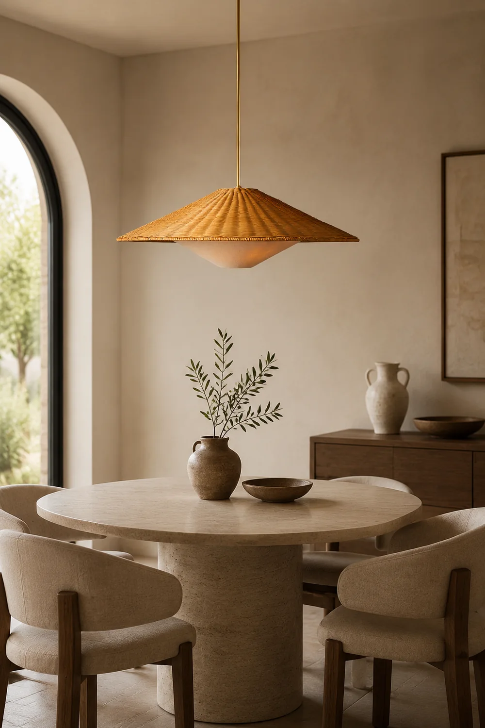 Rattan Hat Pendant Light - Lumpaz