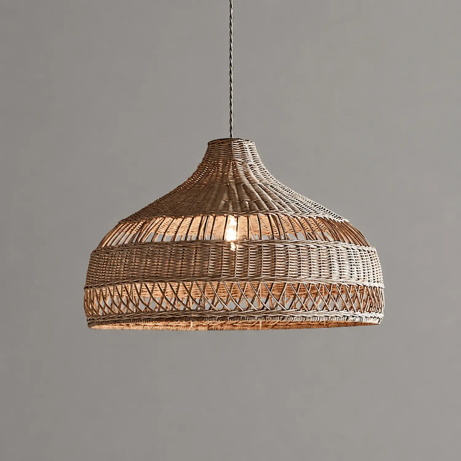 Artisanal Rattan Dome Pendant Lamp - Lumpaz