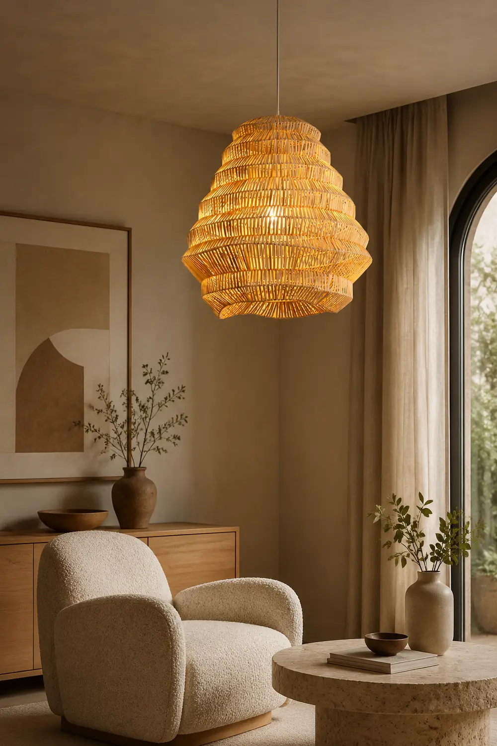 Bamboo Spiral Pendant Lamp - Lumpaz
