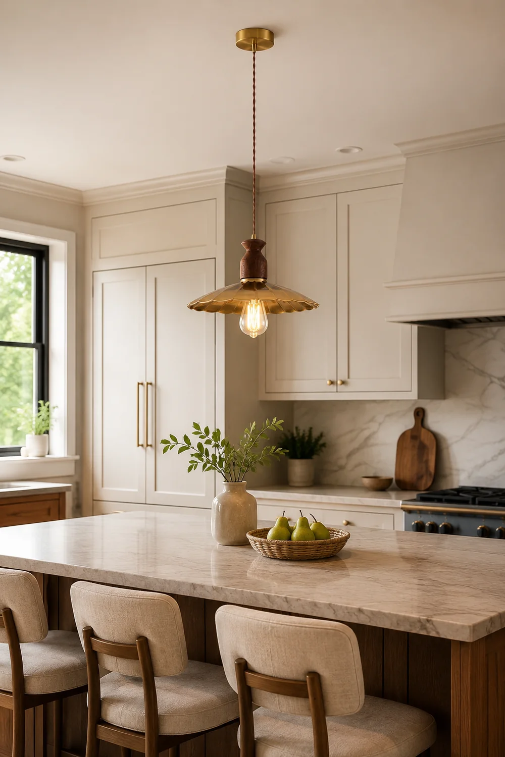 Brass Crest Pendant Light - Lumpaz