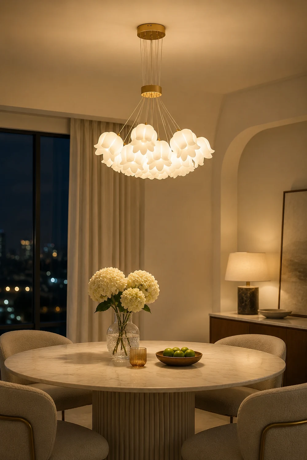 Elegant Floral Pendant Light - Lumpaz