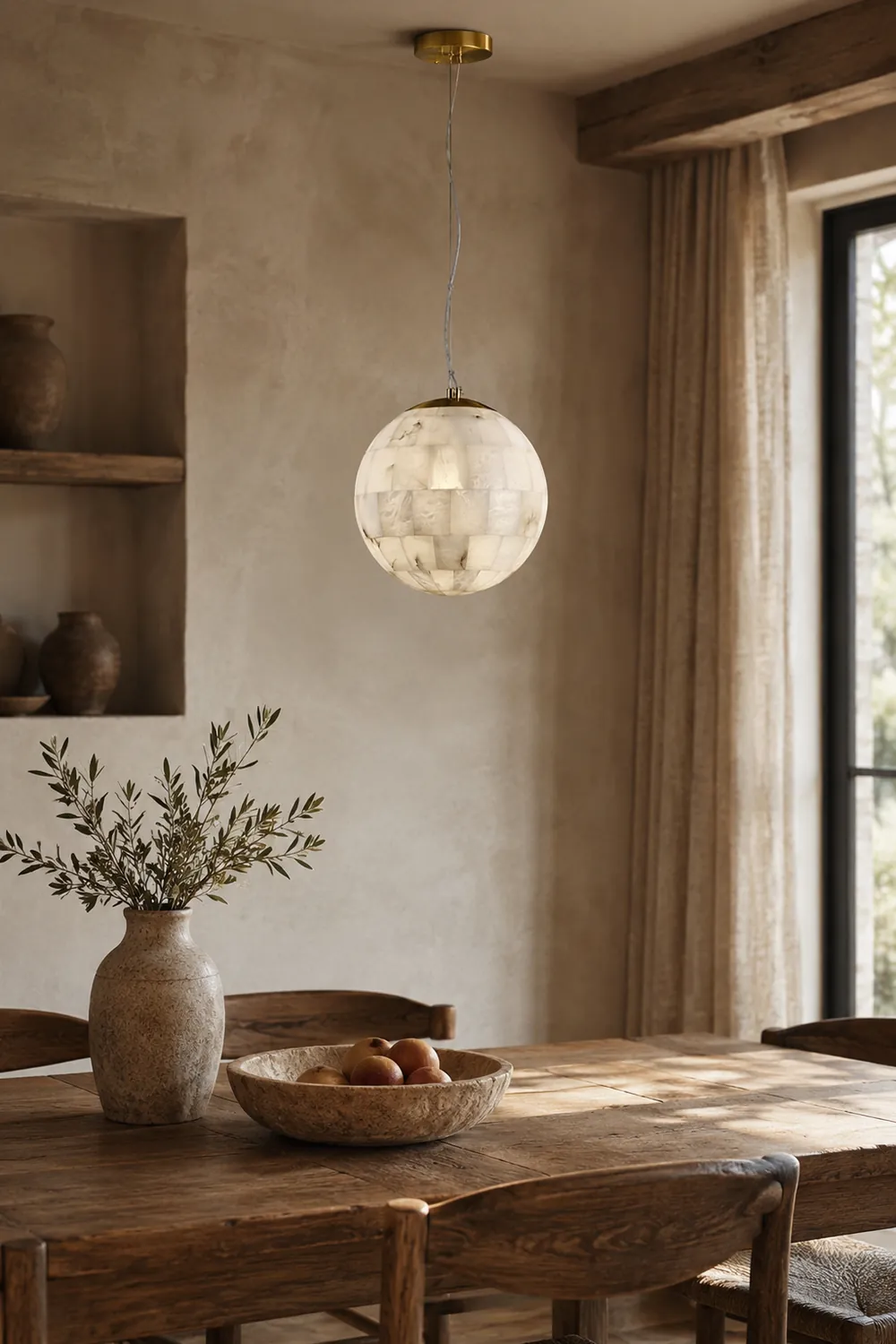 Alabaster Ball Pendant Light - Lumpaz