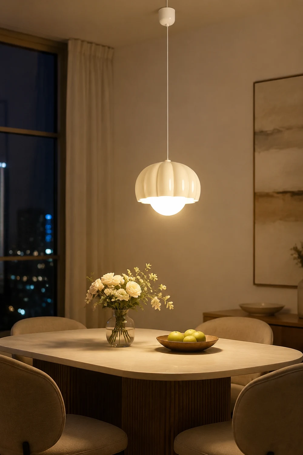 Creamy Pumpkin Pendant Light - Lumpaz