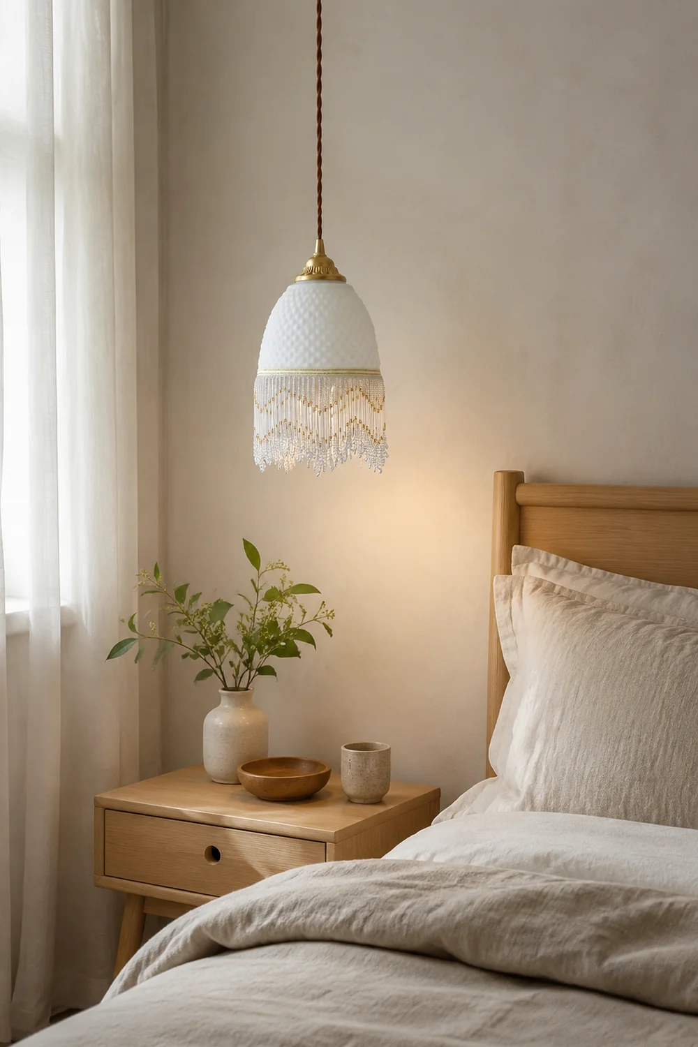 Mesh Tassel Glass Pendant Light - Lumpaz