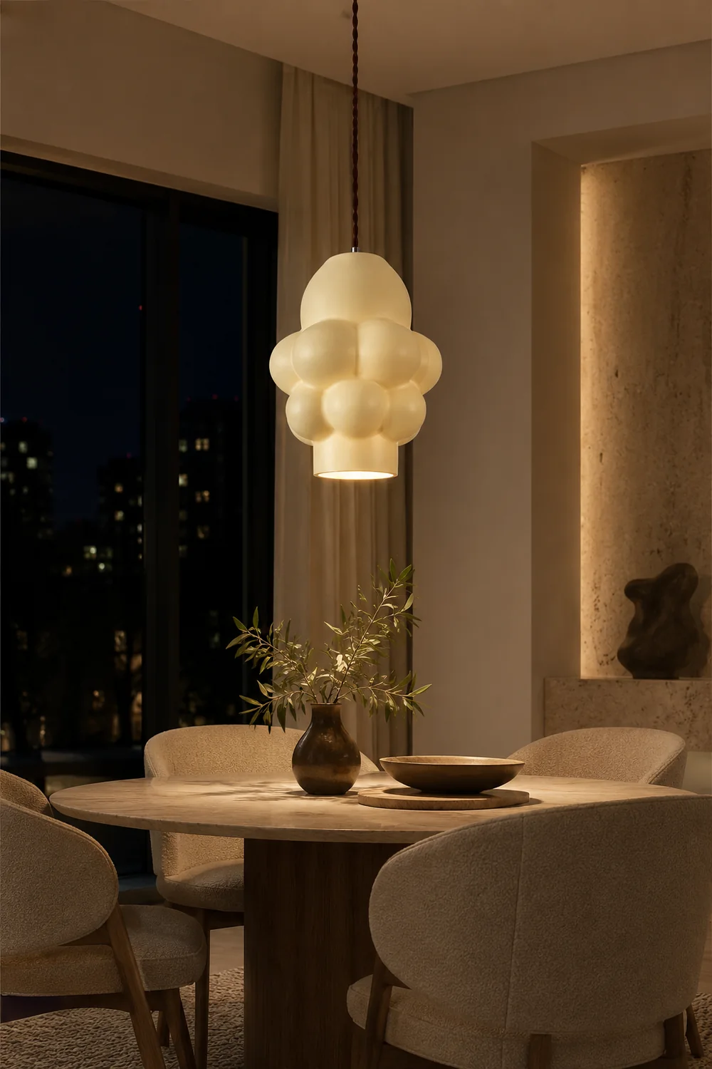 Resin Cream Pendant Lamp - Lumpaz