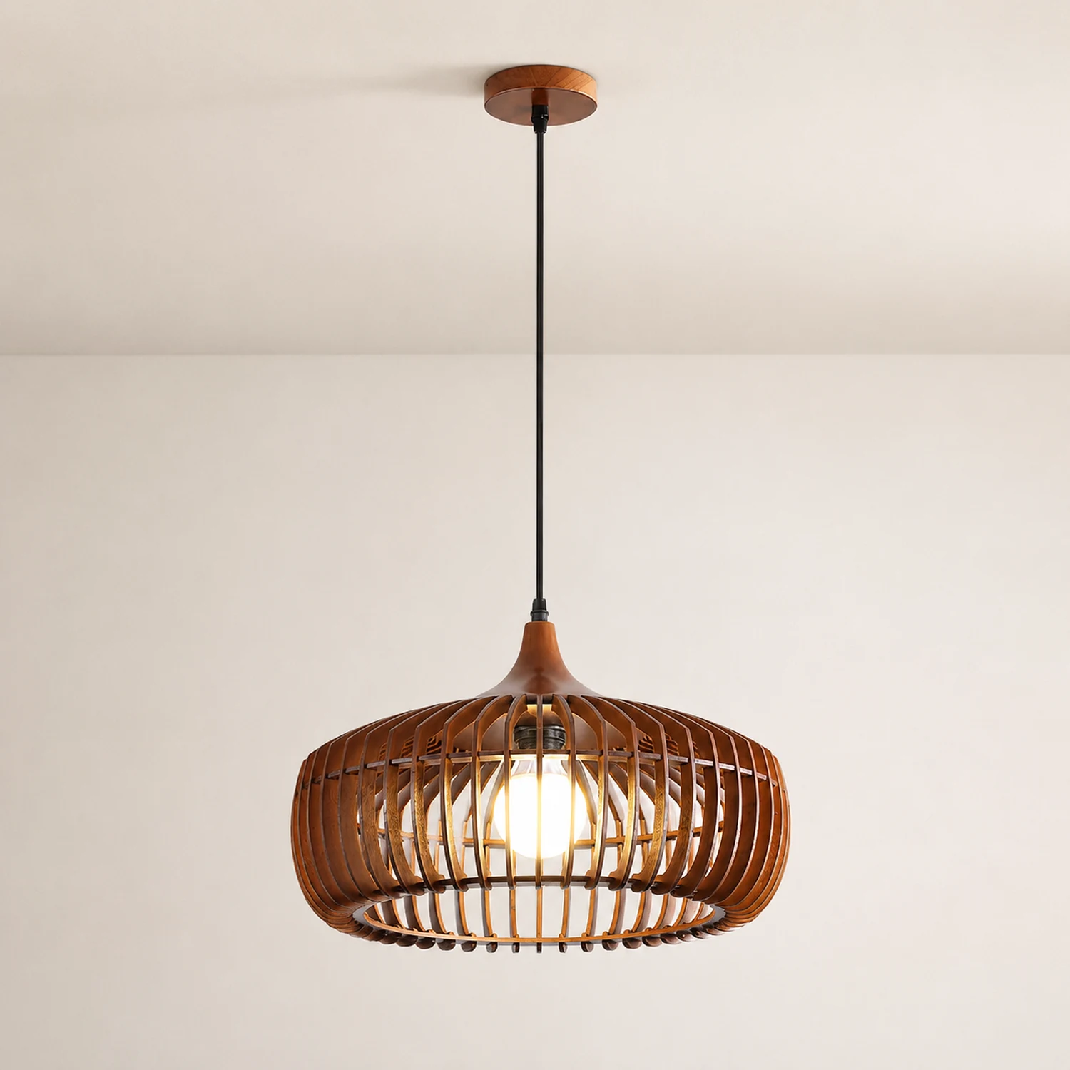 Lattice Nest Wooden Pendant Lamp - Lumpaz