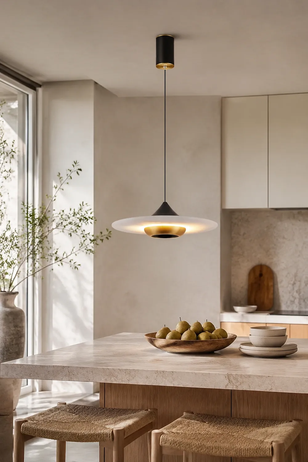 Flying Saucer Marble Pendant Lamp - Lumpaz