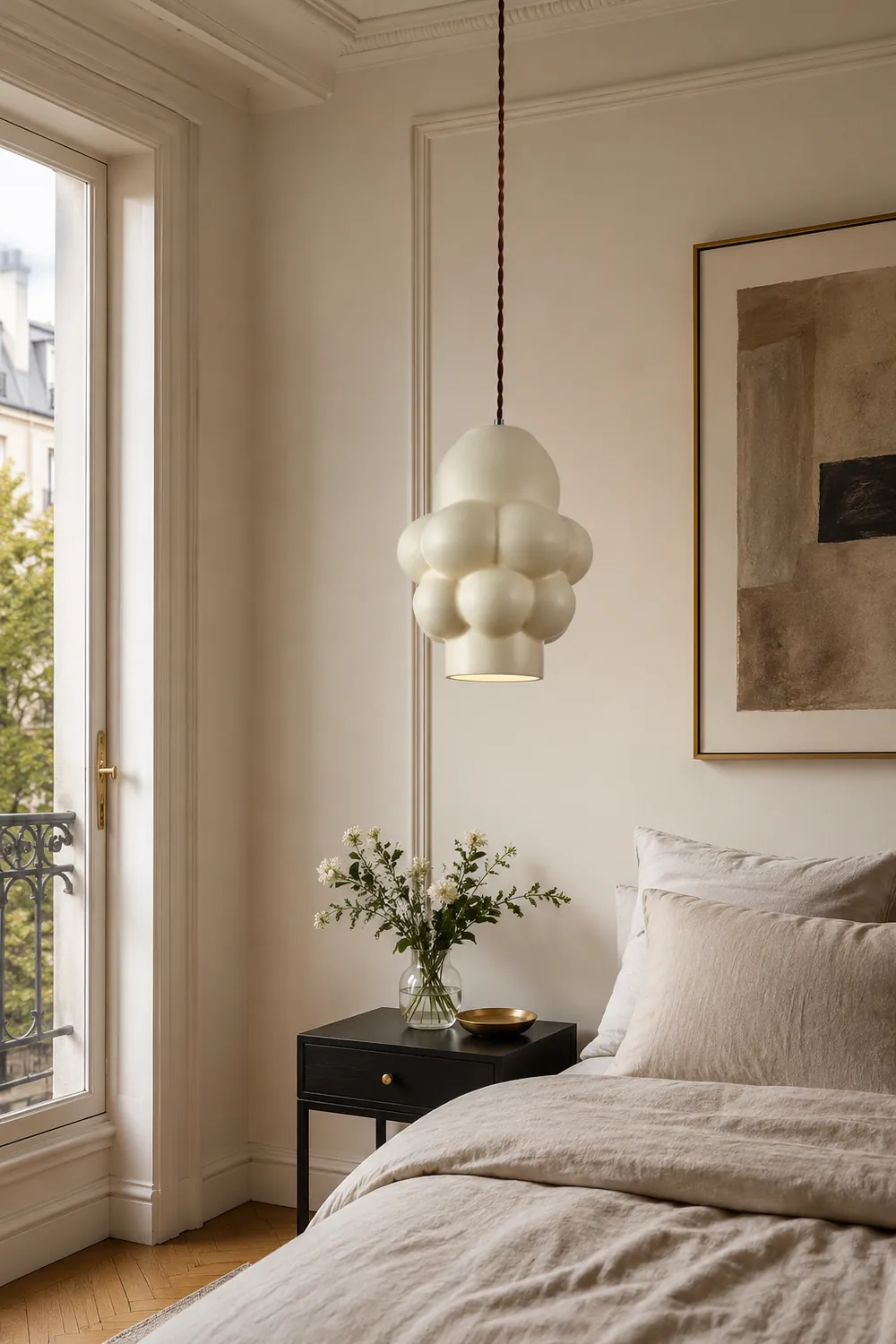 Resin Cream Pendant Lamp - Lumpaz