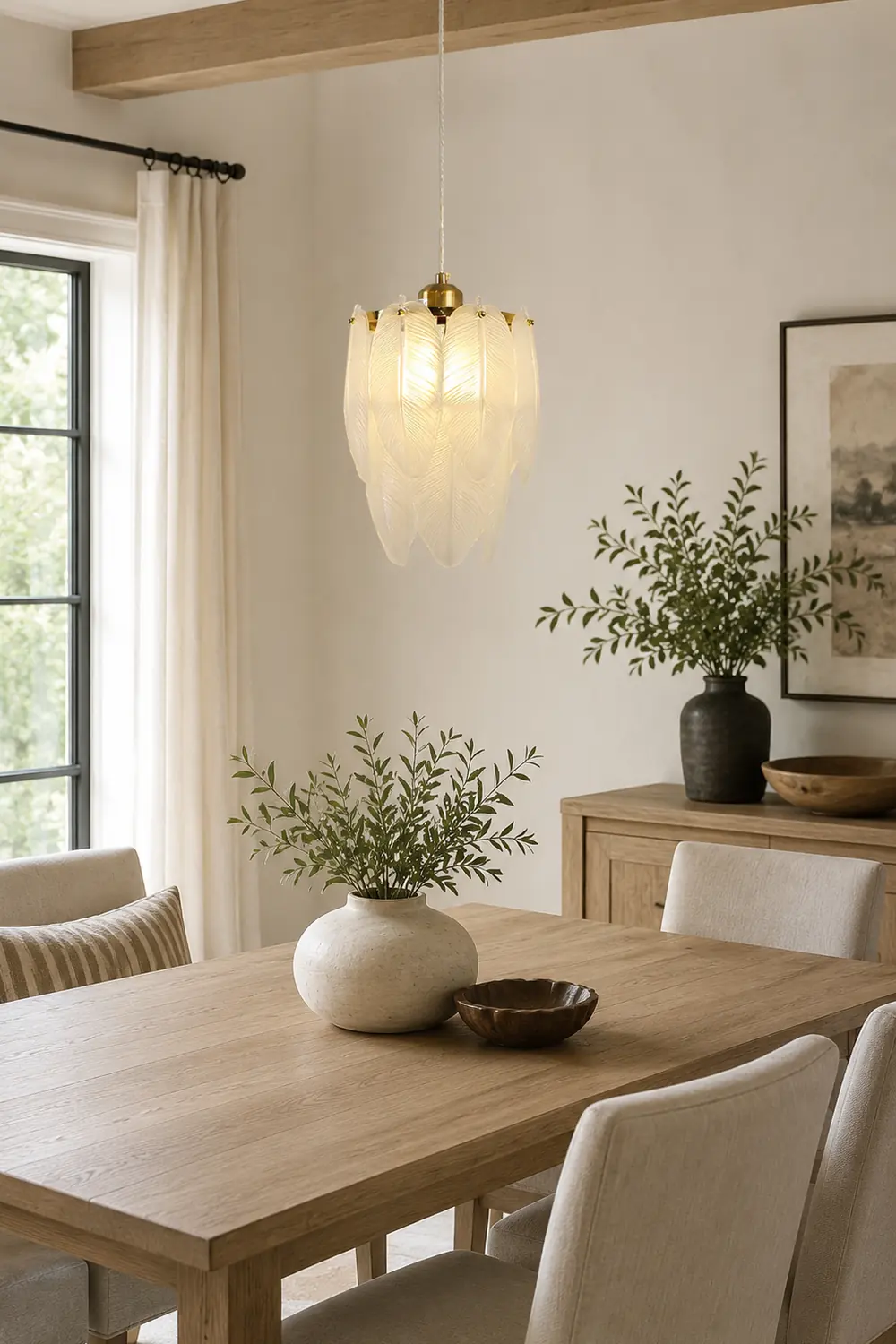 Glass Feather Pendant Light - Lumpaz