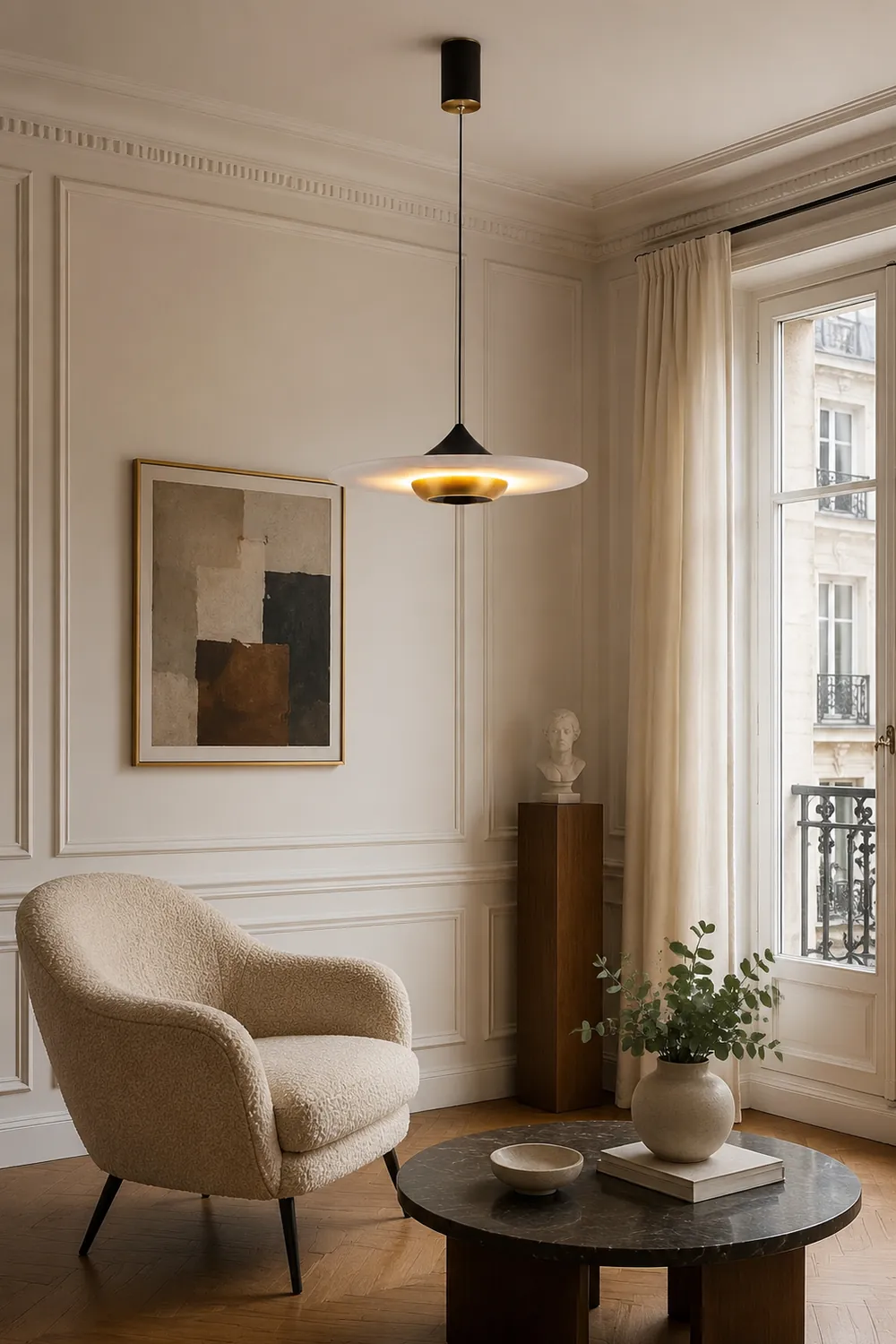 Flying Saucer Marble Pendant Lamp - Lumpaz