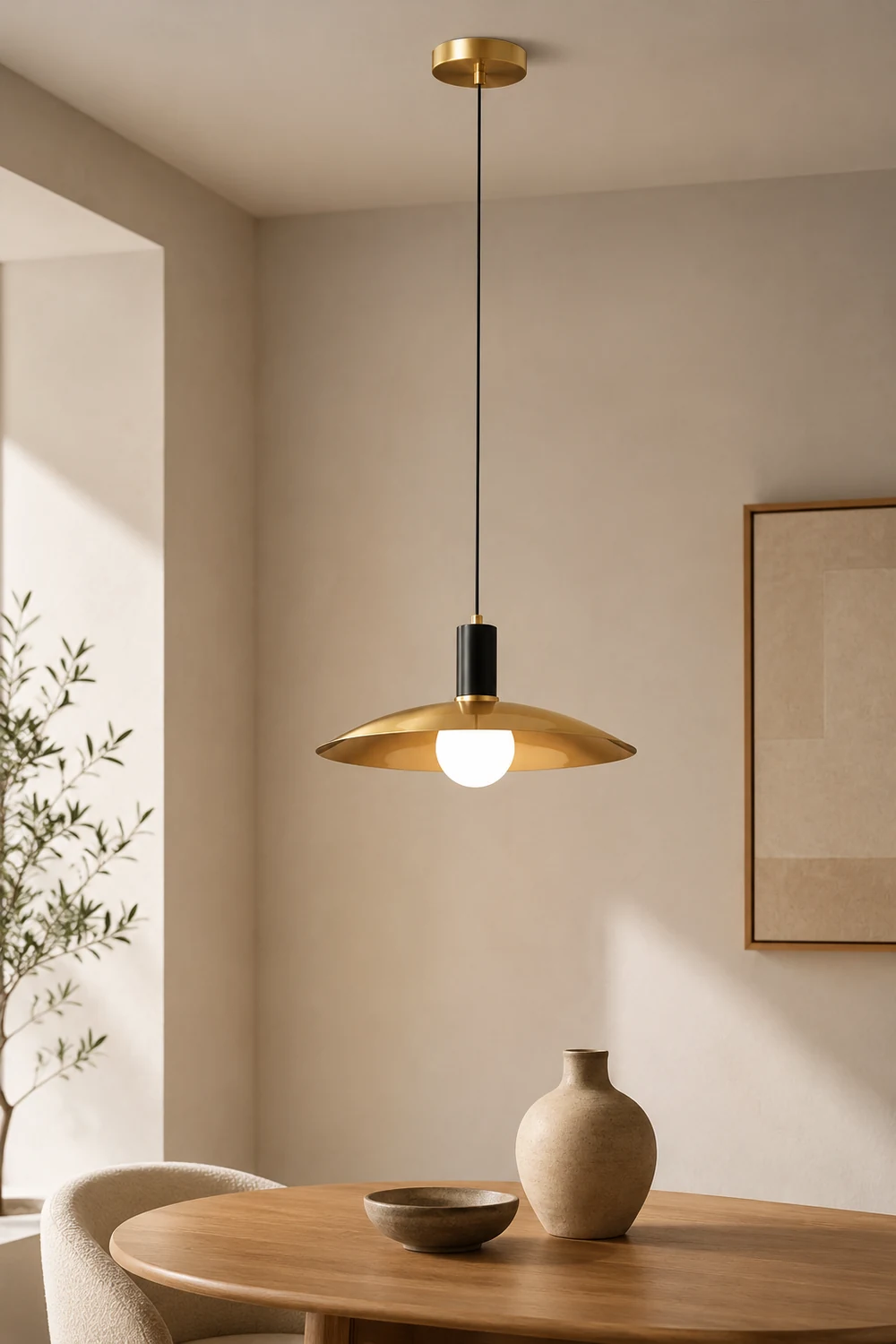 Brass Flared Pendant Lamp - Lumpaz