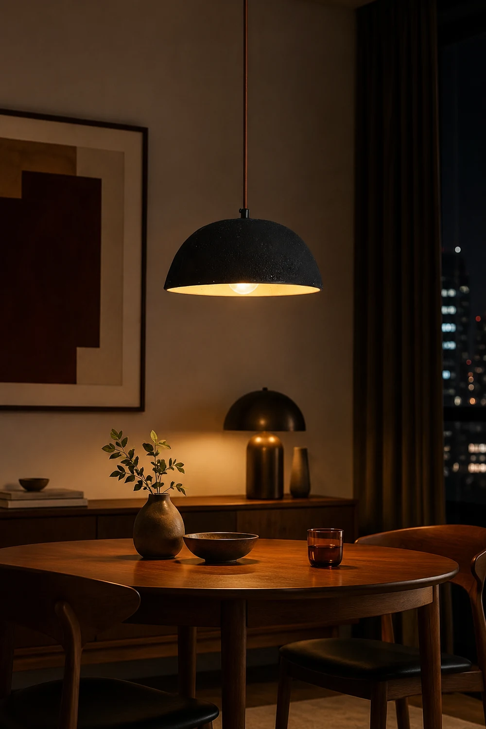 Black Arch Ceramic Pendant Lamp - Lumpaz