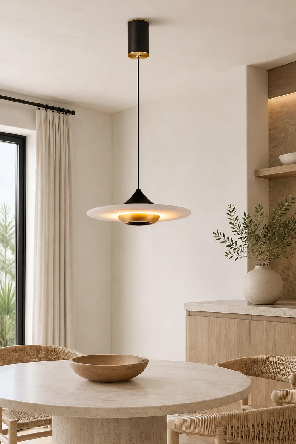 Flying Saucer Marble Pendant Lamp - Lumpaz