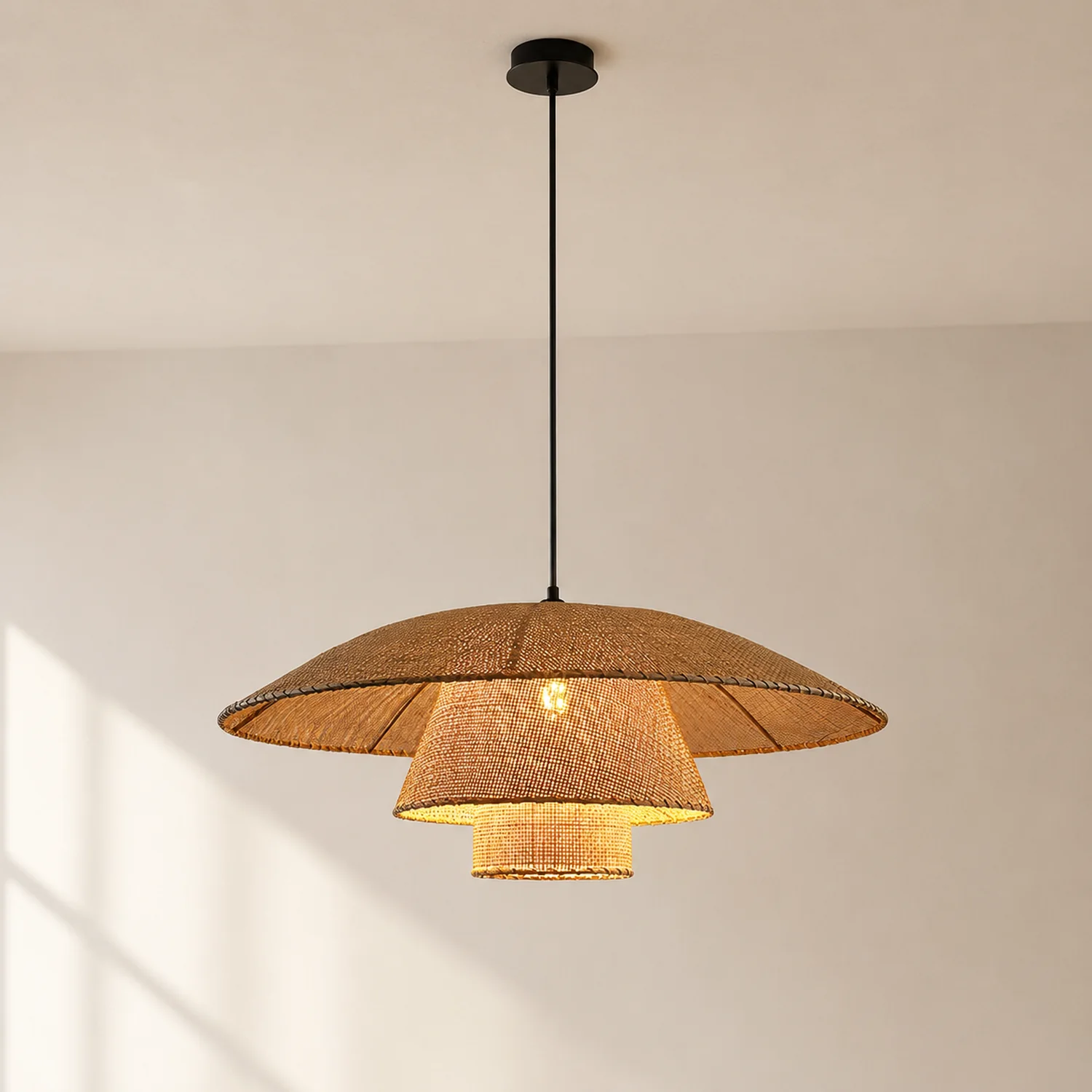 Hat Weave Rattan Pendant Lamp - Lumpaz