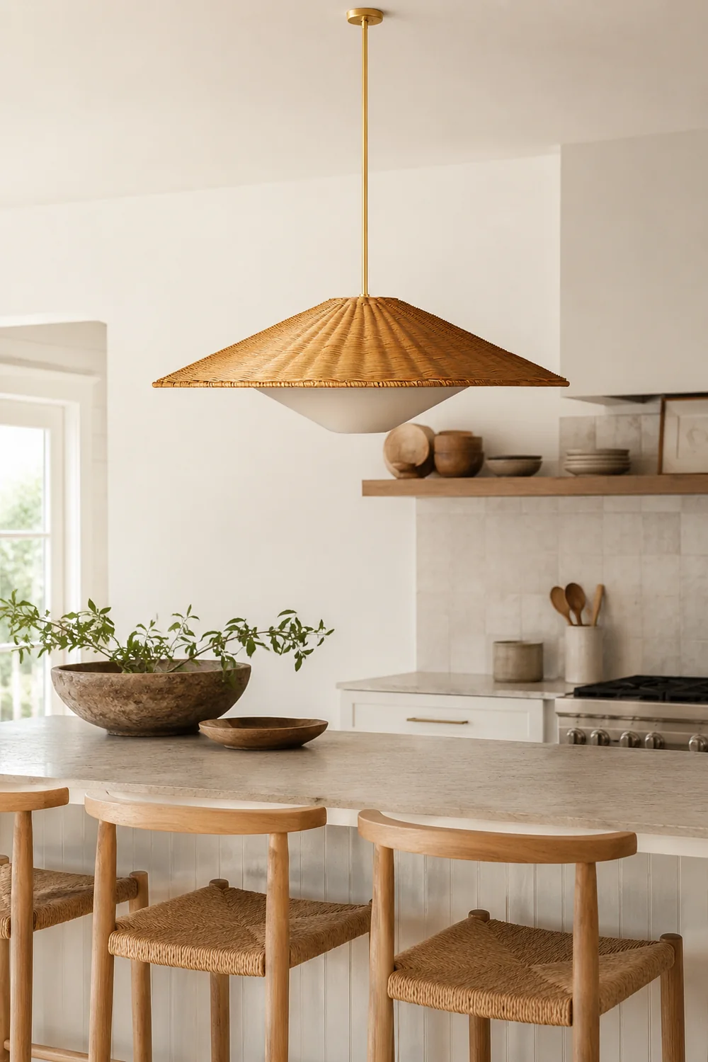 Rattan Hat Pendant Light - Lumpaz