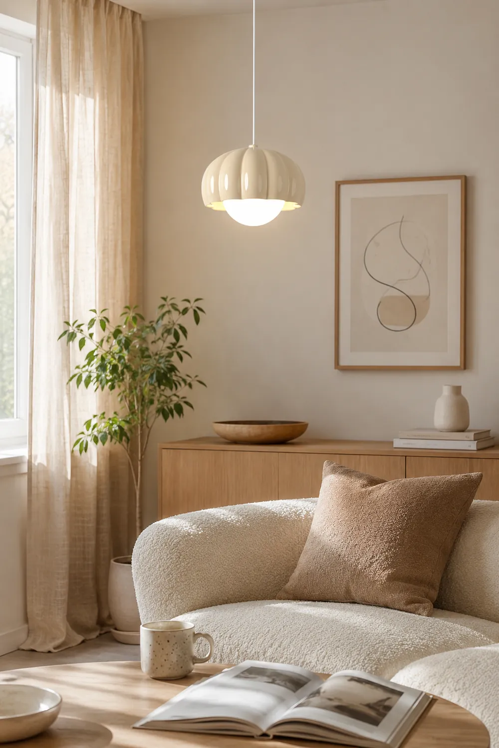 Creamy Pumpkin Pendant Light - Lumpaz