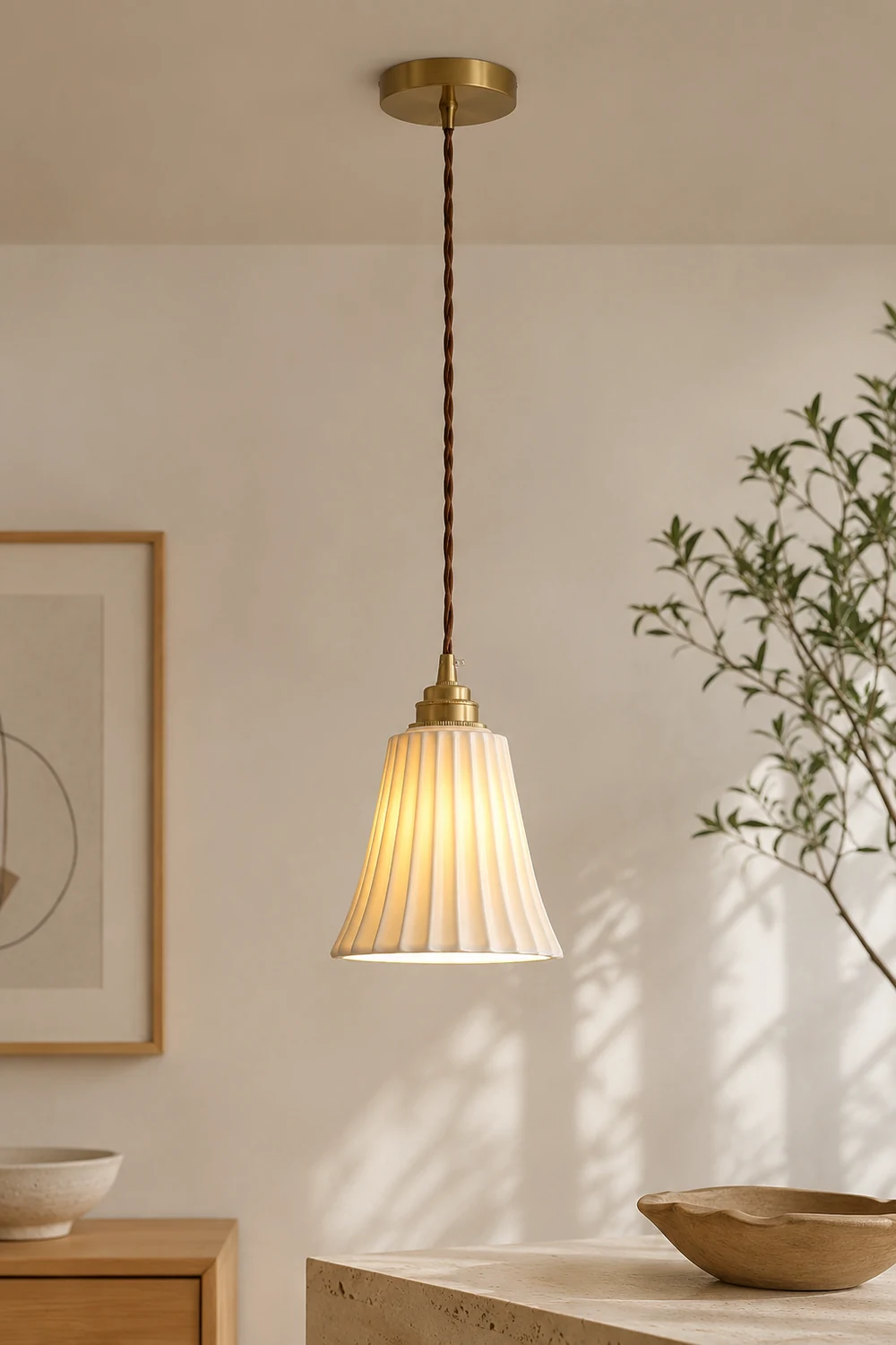 Trumpet Ceramic Pendant Light - Lumpaz