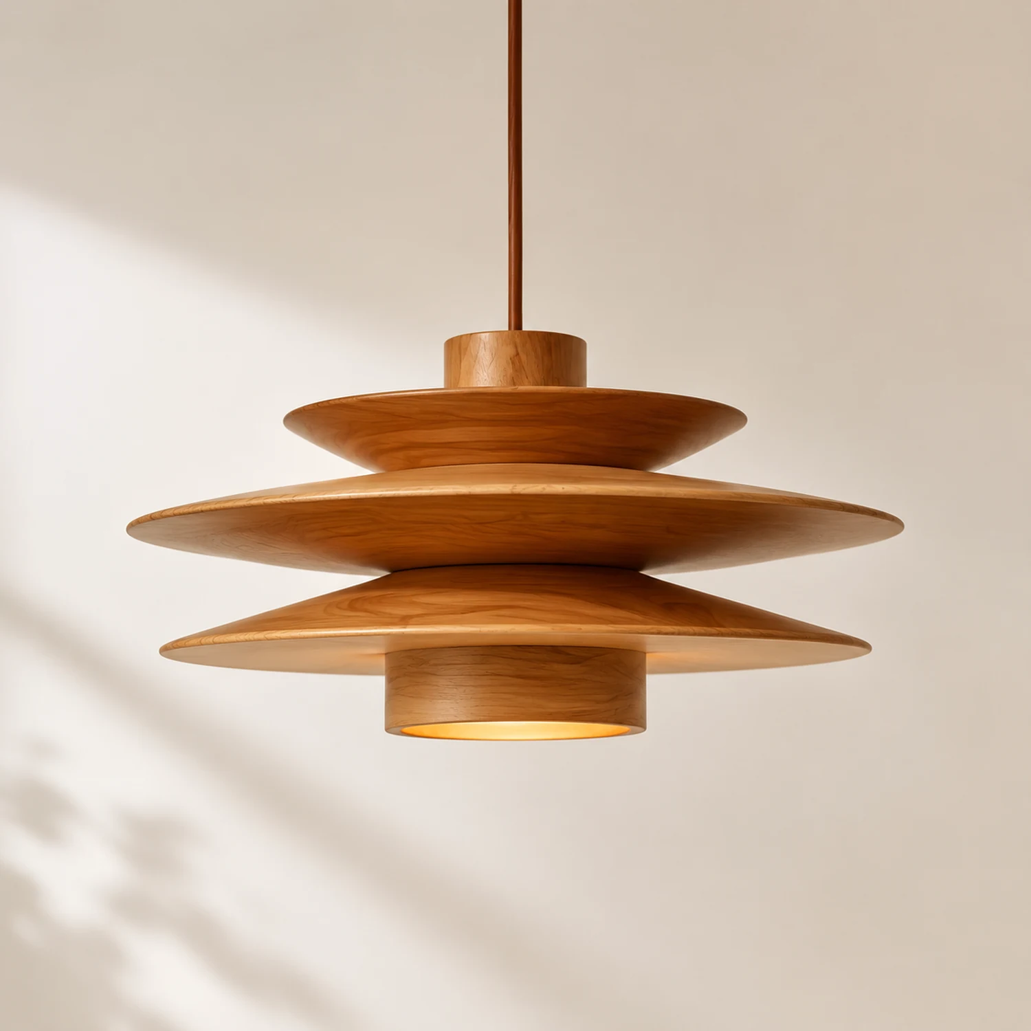 Cascade Wooden Disc Pendant Lamp - Lumpaz