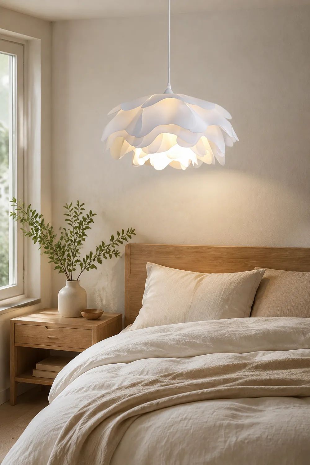 Flower Shaped White Pendant Lamp - Lumpaz