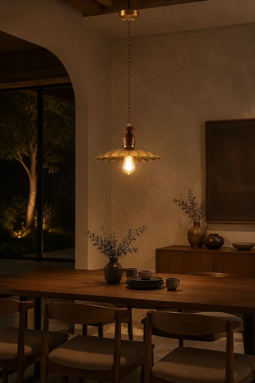 Brass Crest Pendant Light - Lumpaz