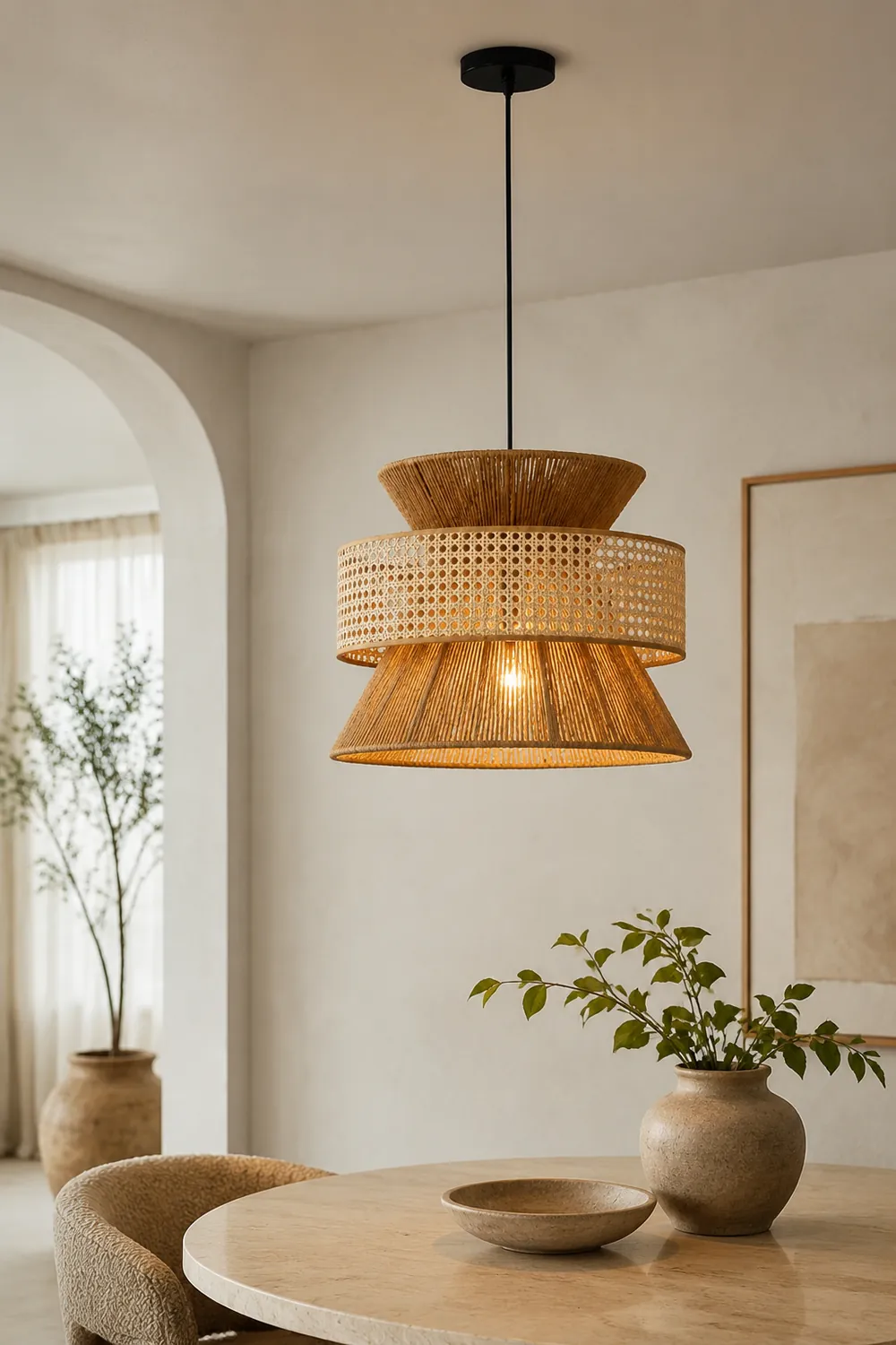 Rattan Bamboo Pendant Lamp - Lumpaz
