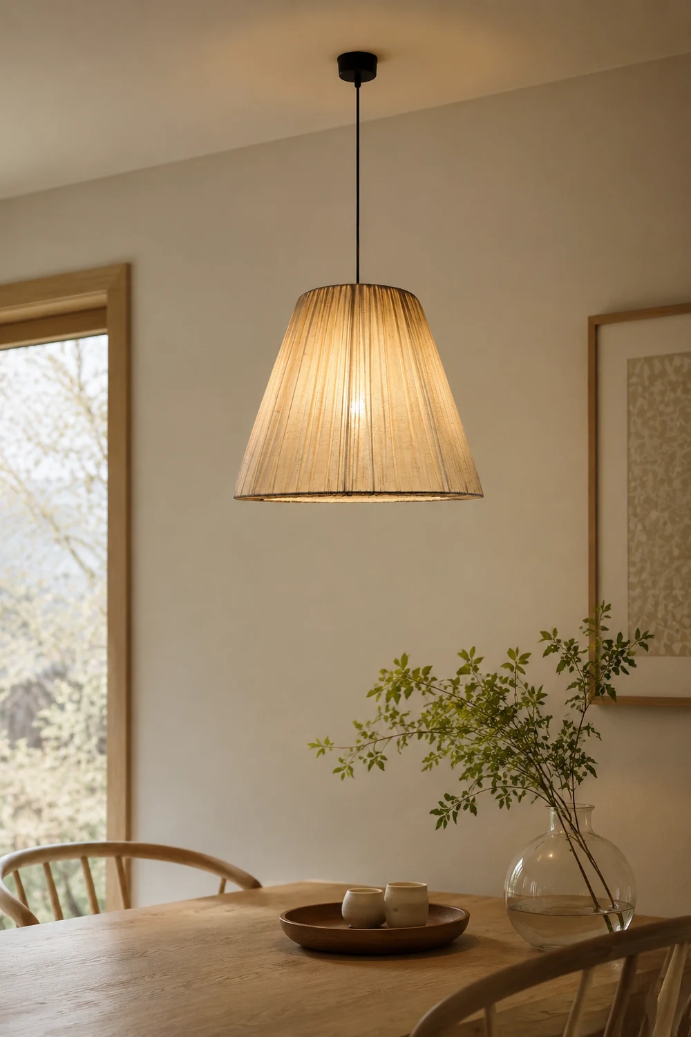 Textile Taper Pendant Lamp - Lumpaz