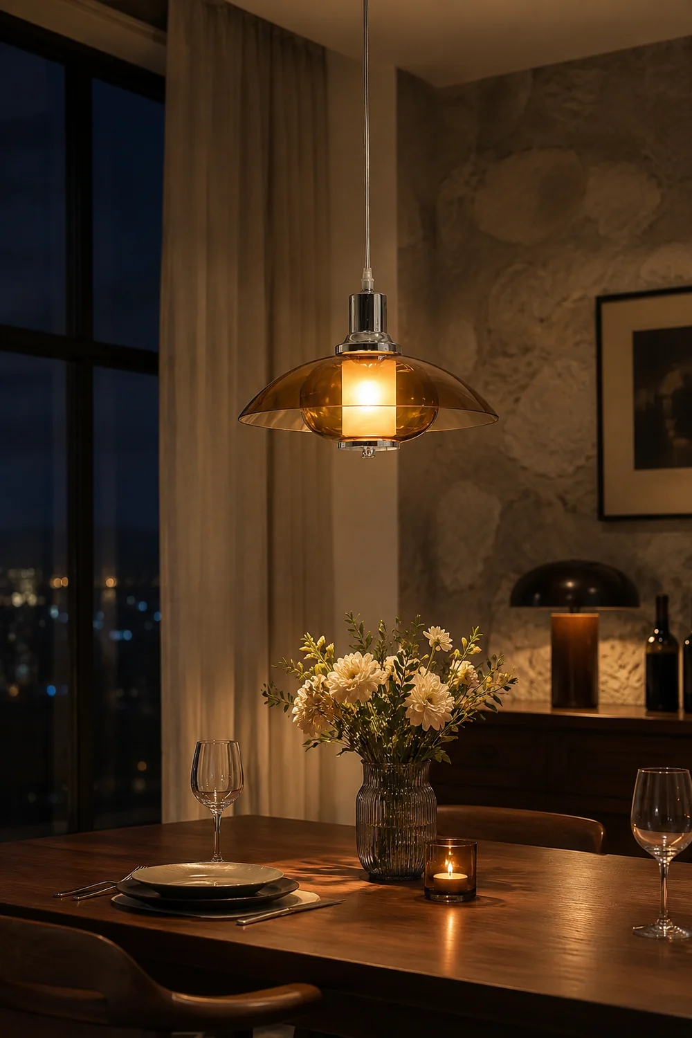 Flying Saucer Chrome Pendant Light - Lumpaz