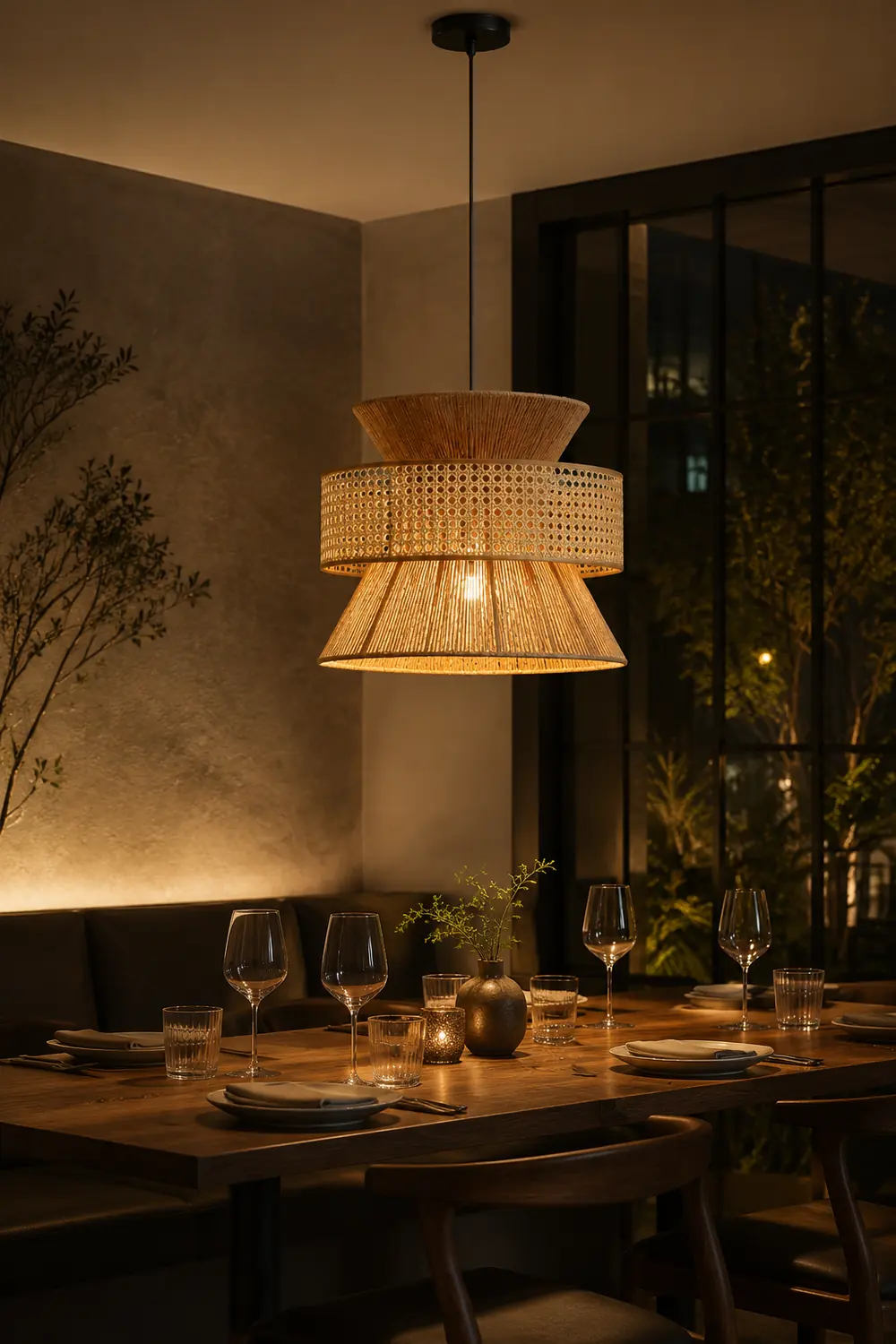 Rattan Bamboo Pendant Lamp - Lumpaz