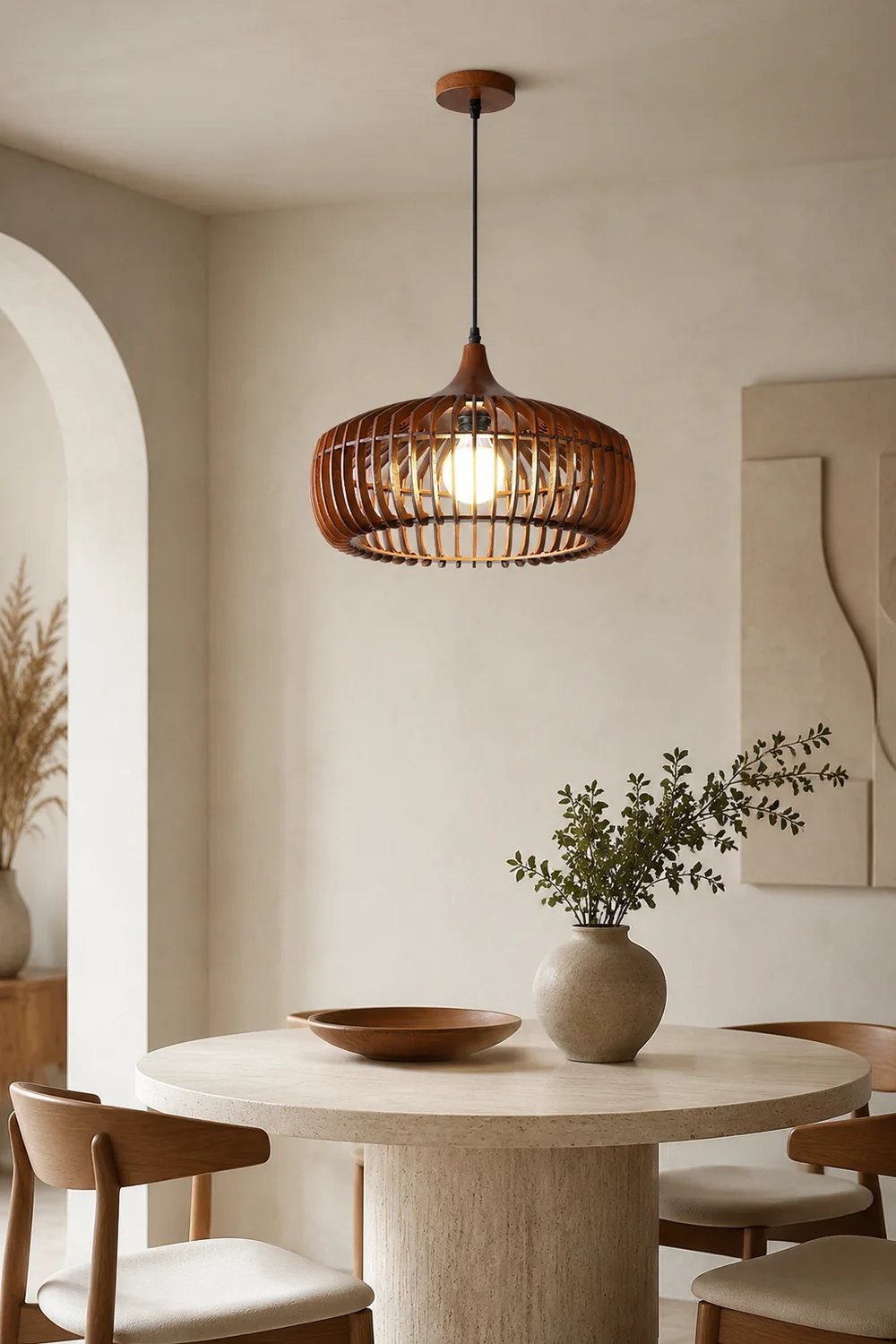 Lattice Nest Wooden Pendant Lamp - Lumpaz