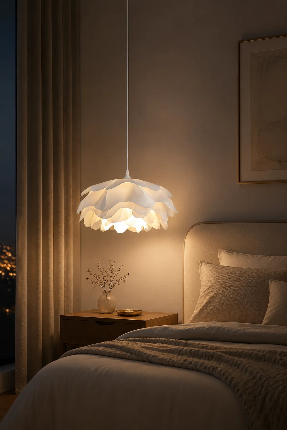 Flower Shaped White Pendant Lamp - Lumpaz