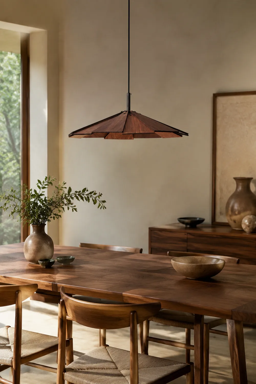 Umbrella Wooden Pendant Light - Lumpaz