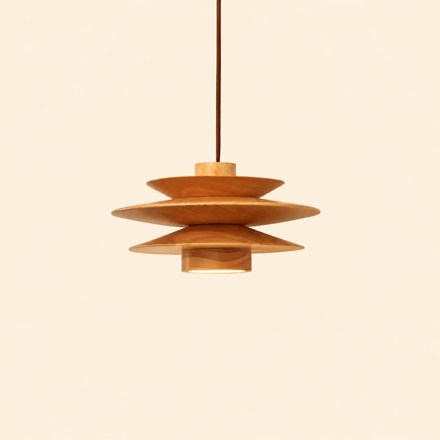 Cascade Wooden Disc Pendant Lamp - Lumpaz