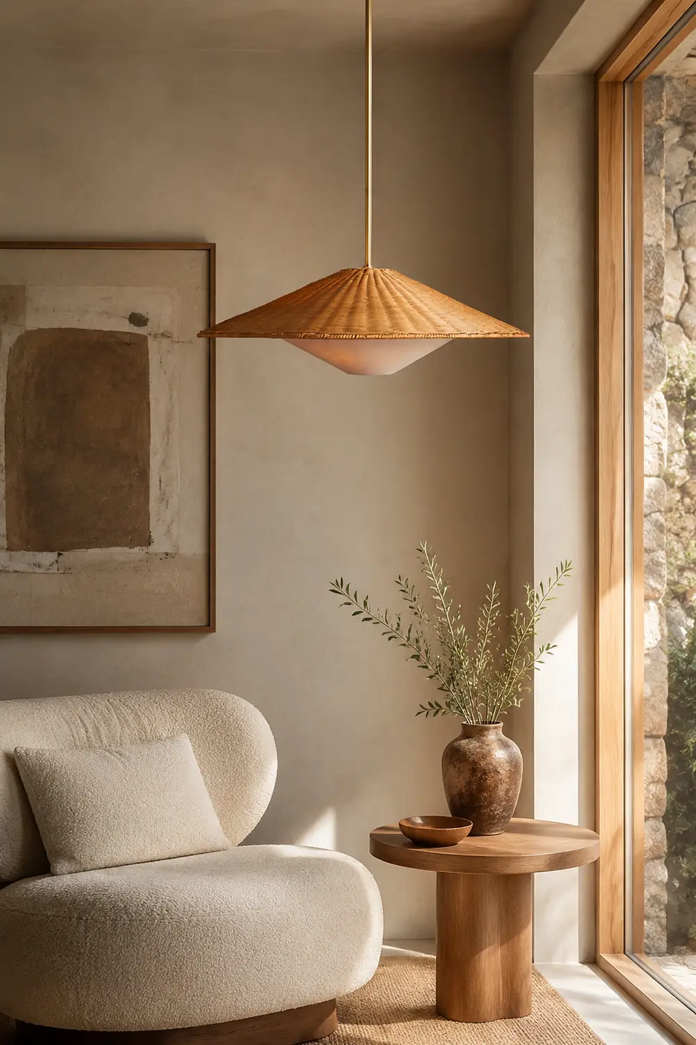 Rattan Hat Pendant Light - Lumpaz