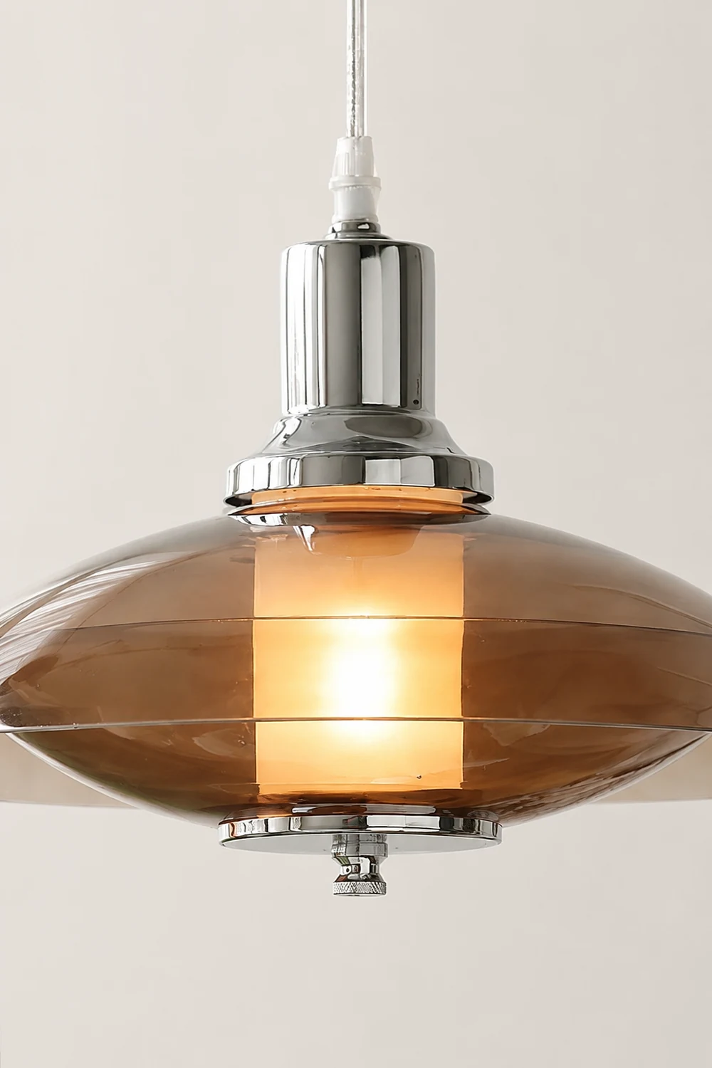 Flying Saucer Chrome Pendant Light - Lumpaz
