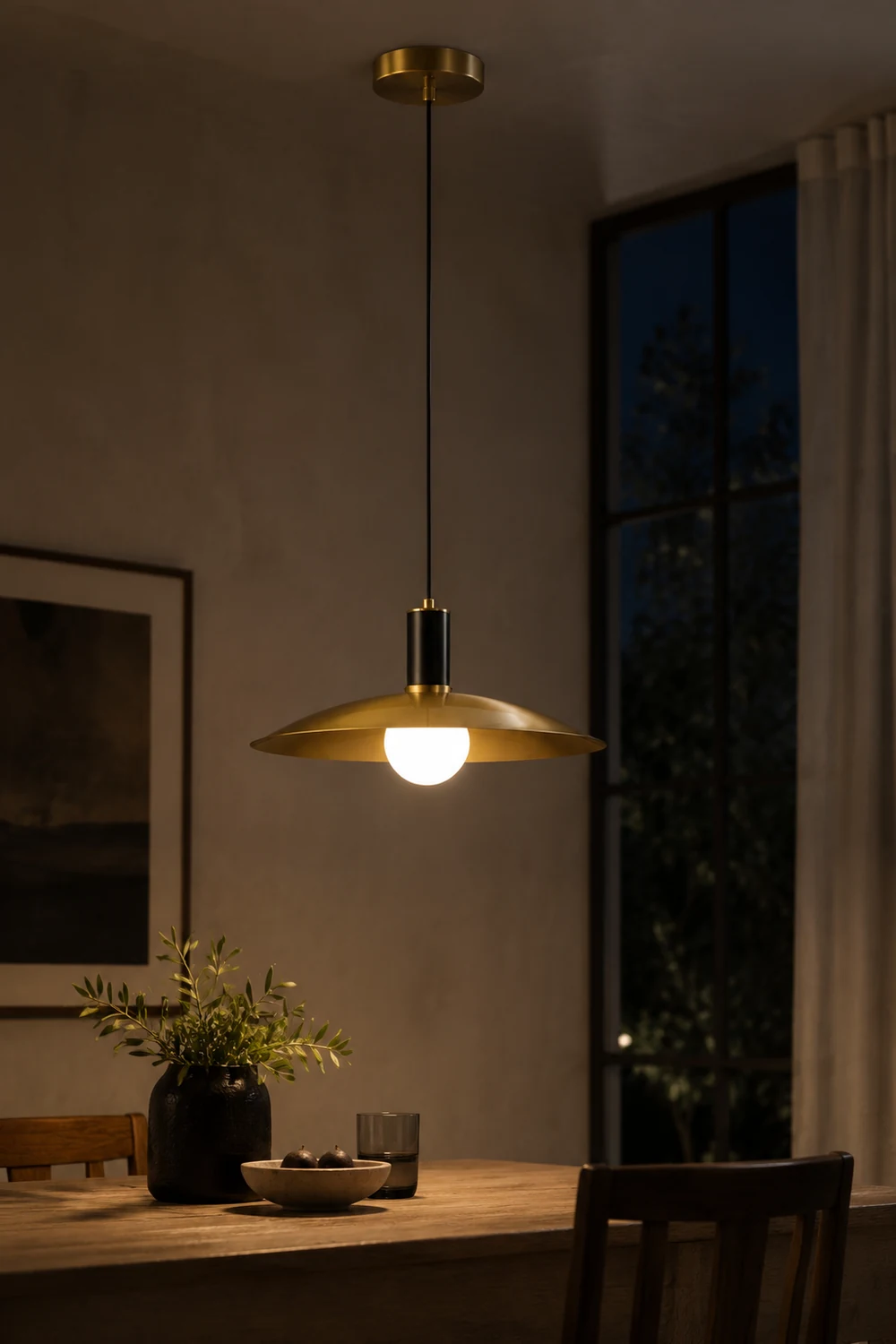 Brass Flared Pendant Lamp - Lumpaz