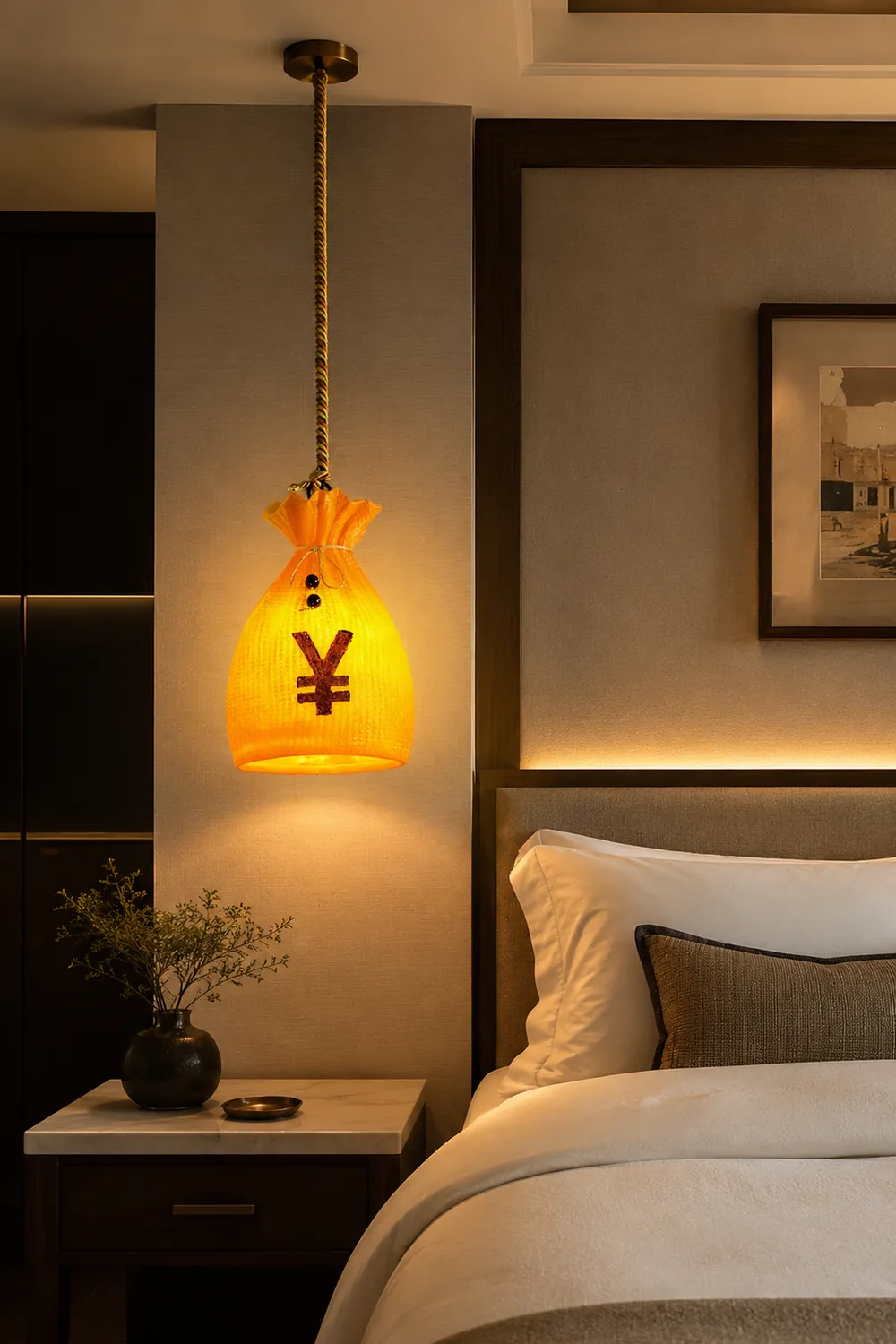 Prosperity Pouch Resin Pendant Lamp - Lumpaz