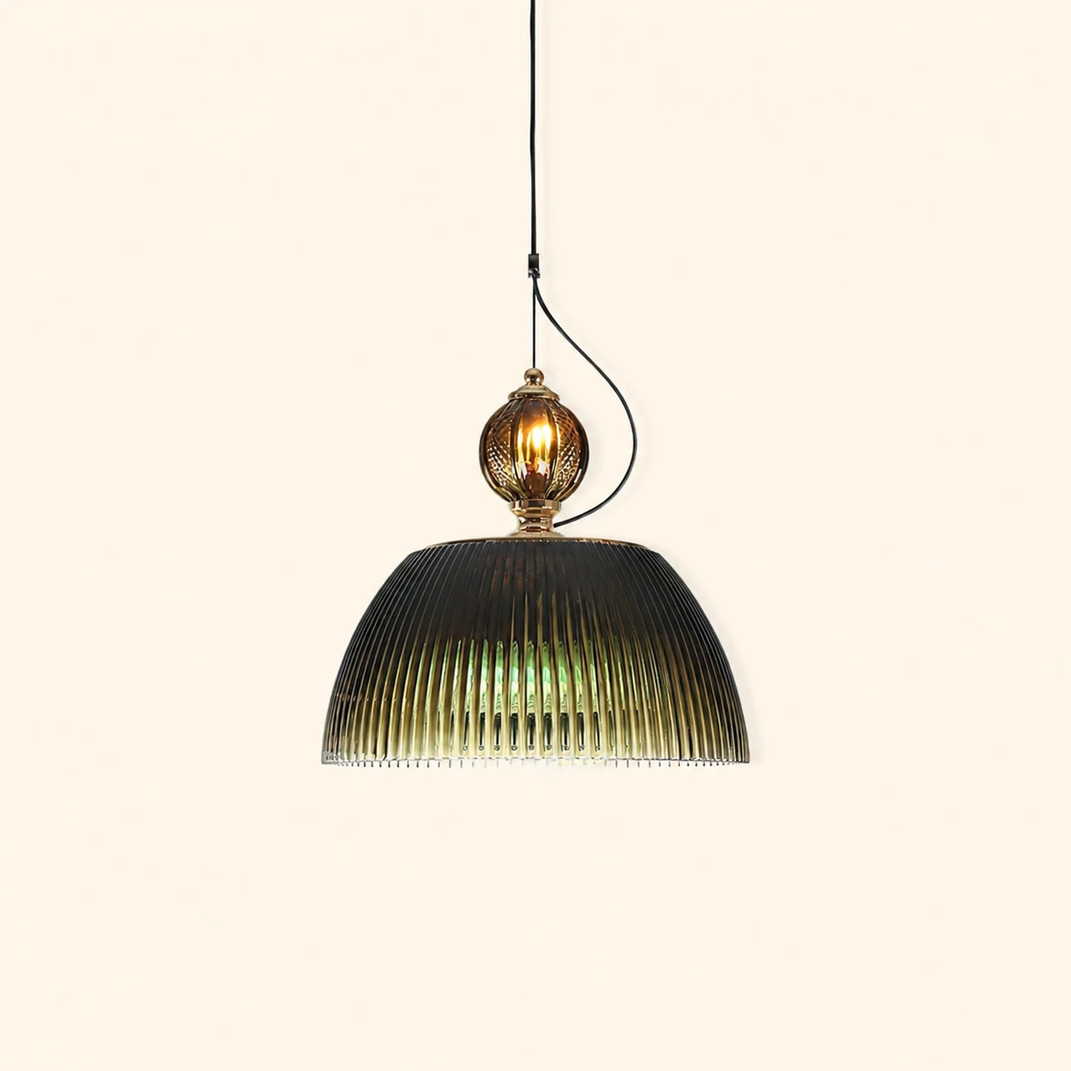 Green Glass Bowl Pendant Lamp - Lumpaz