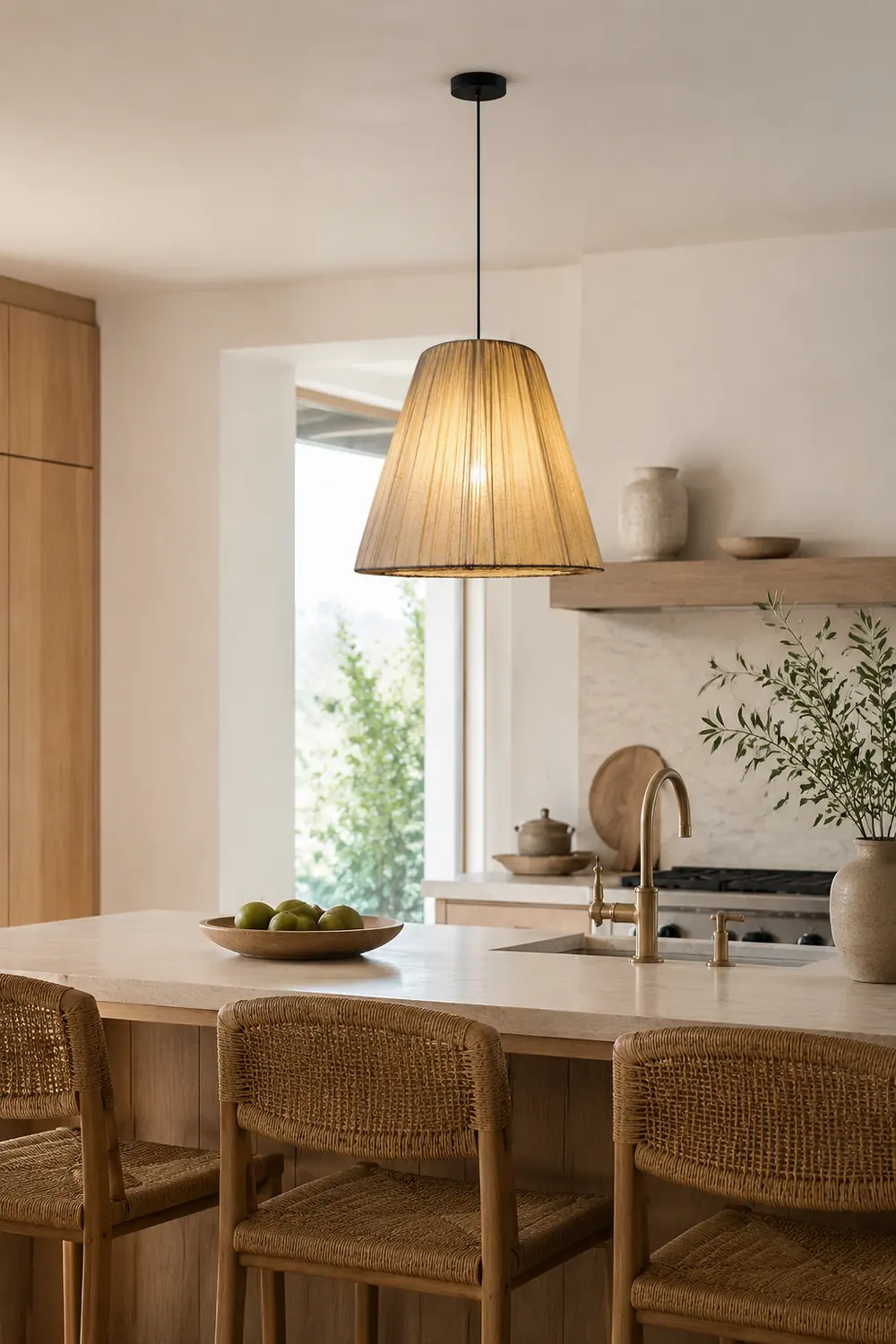 Textile Taper Pendant Lamp - Lumpaz