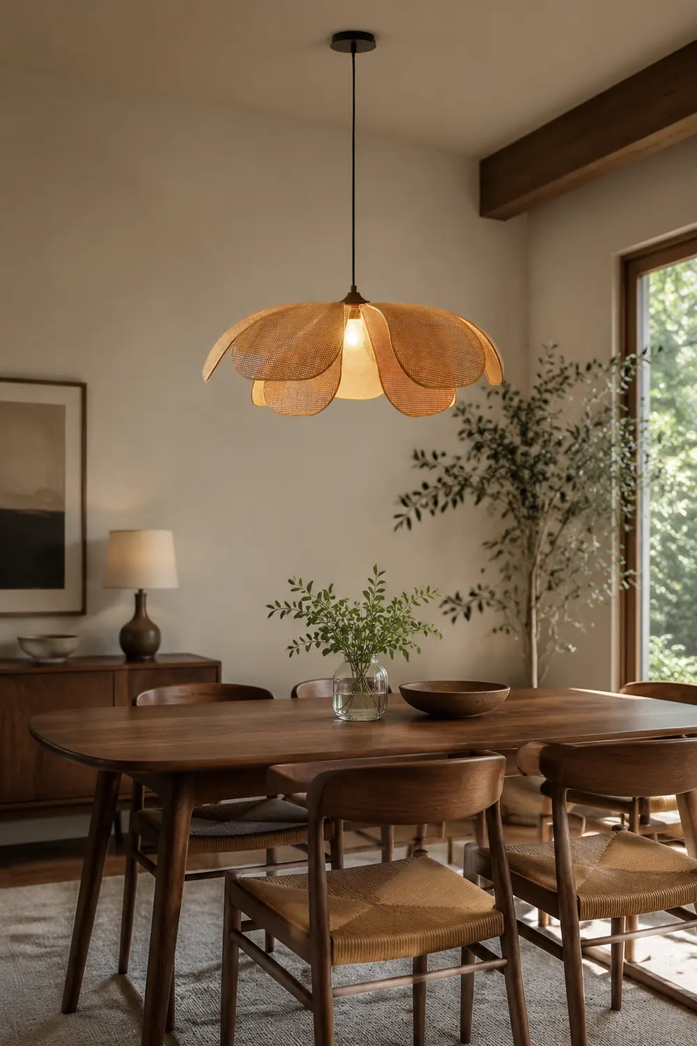 Rattan Petal Pendant Lamp - Lumpaz
