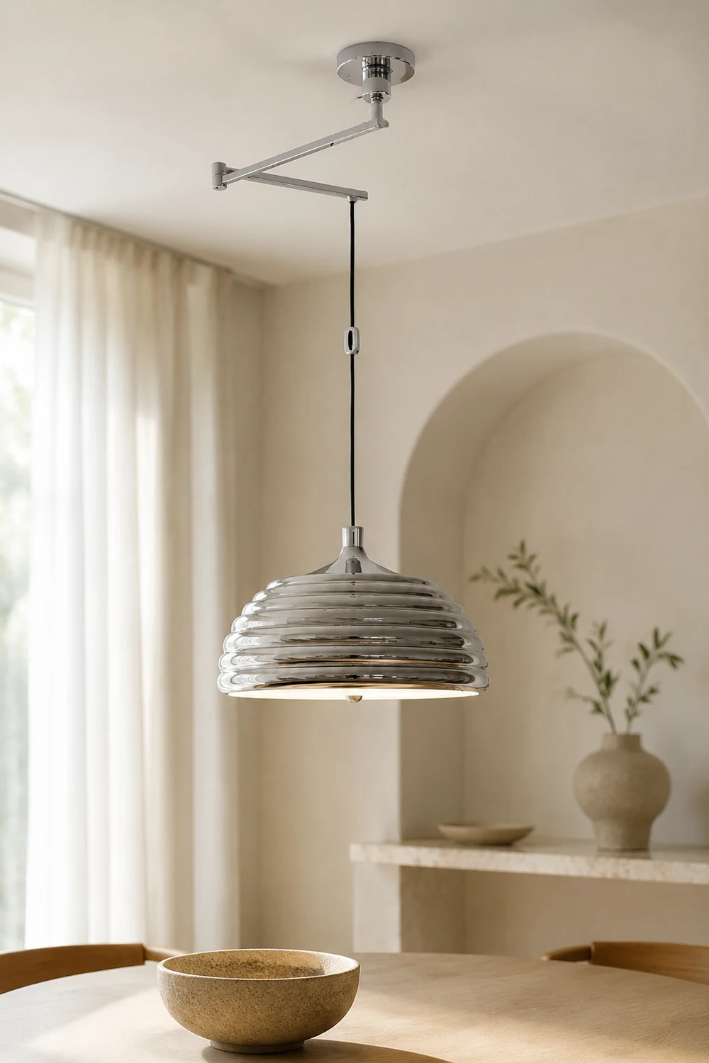 Saturno Chrome Pendant Lamp - Lumpaz