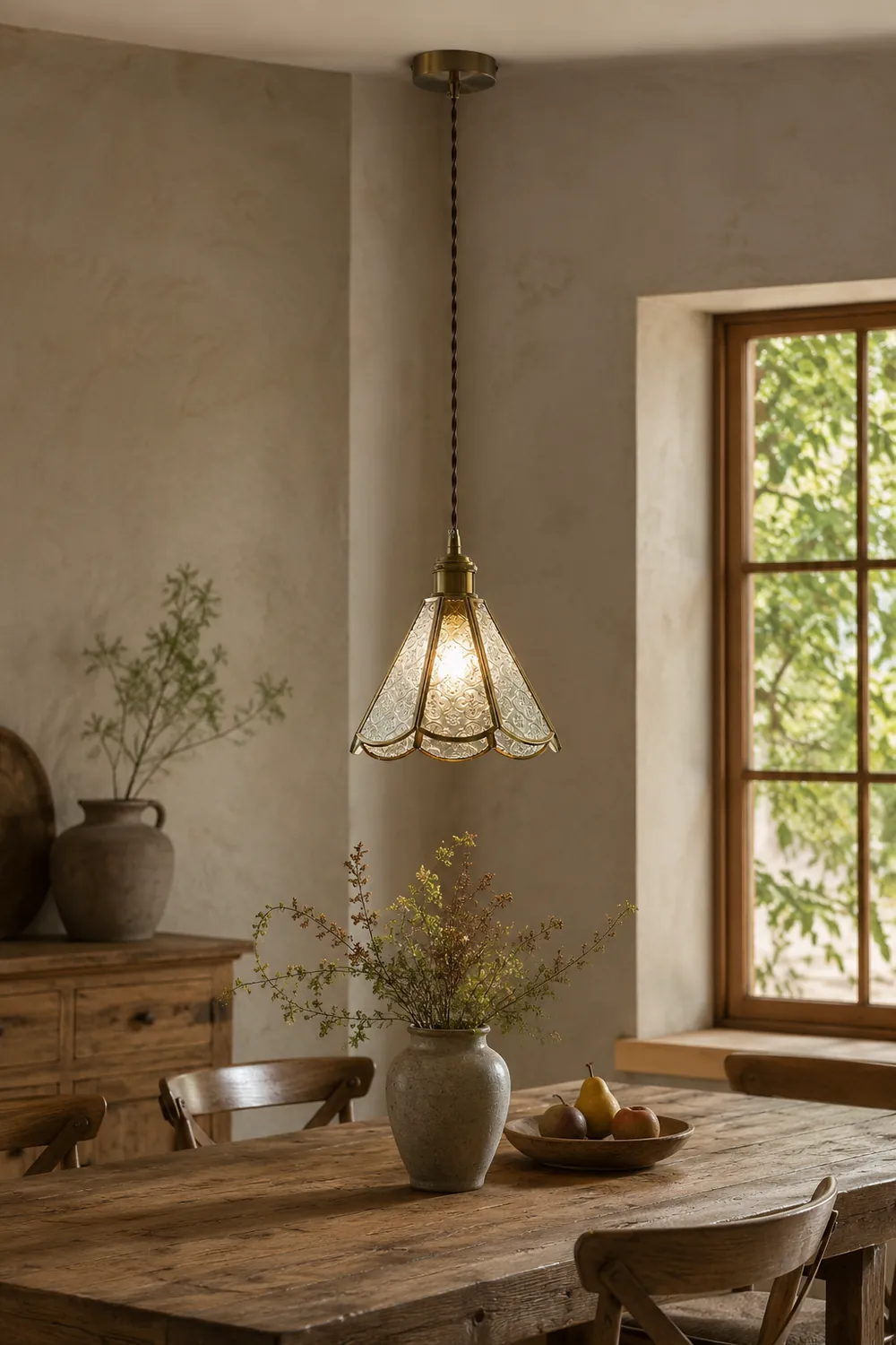 Patterned Glass Pendant Lamp - Lumpaz