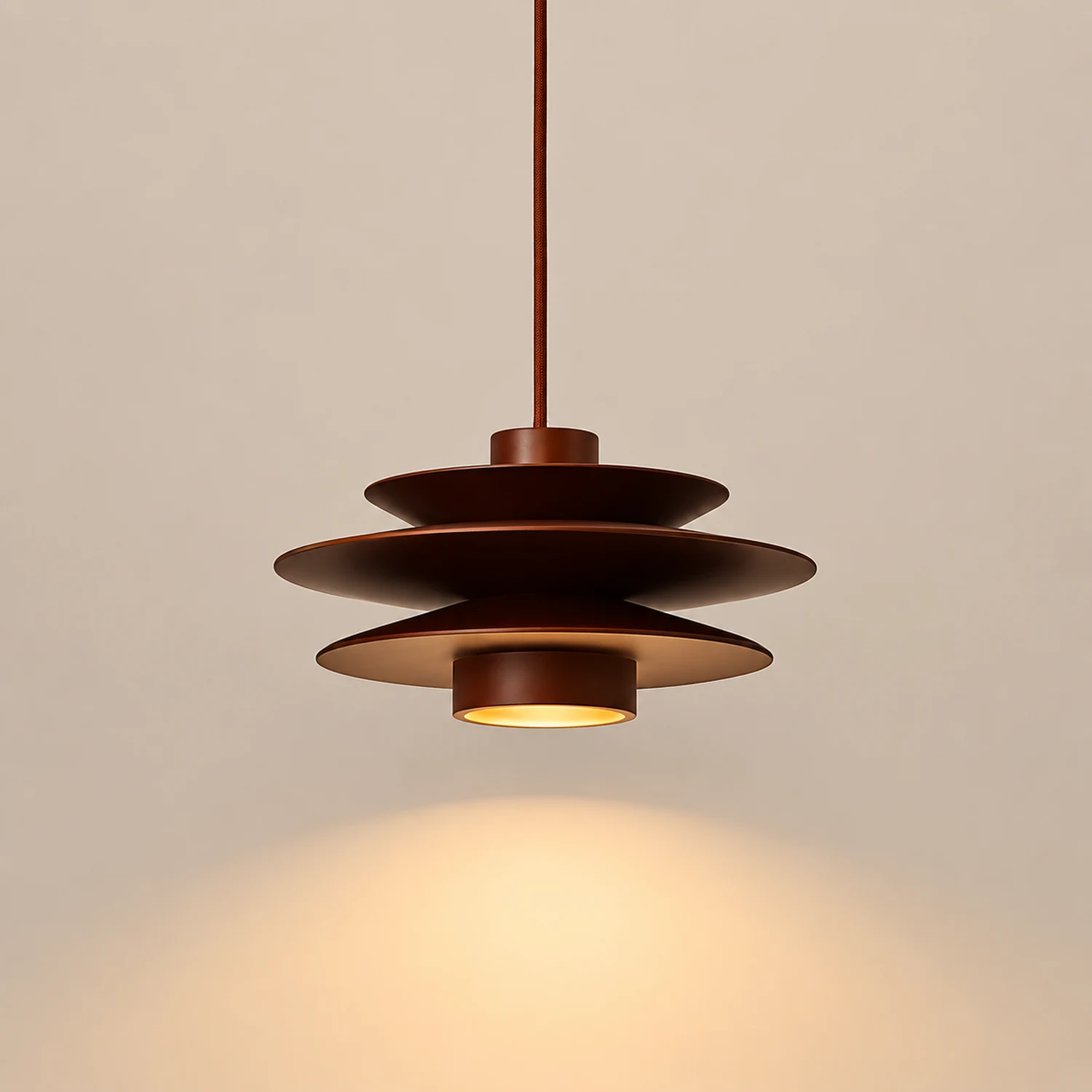 Cascade Wooden Disc Pendant Lamp - Lumpaz