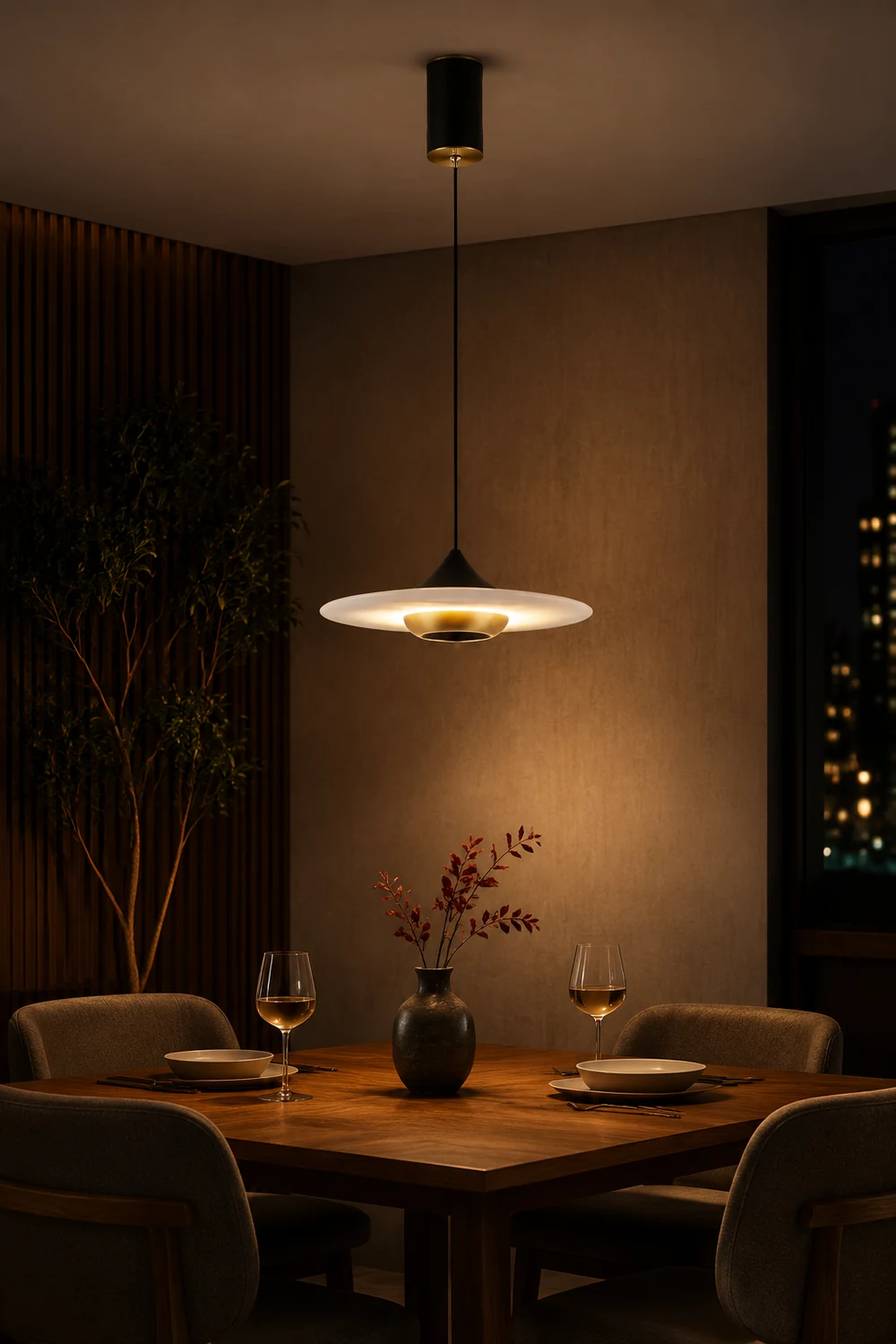 Flying Saucer Marble Pendant Lamp - Lumpaz