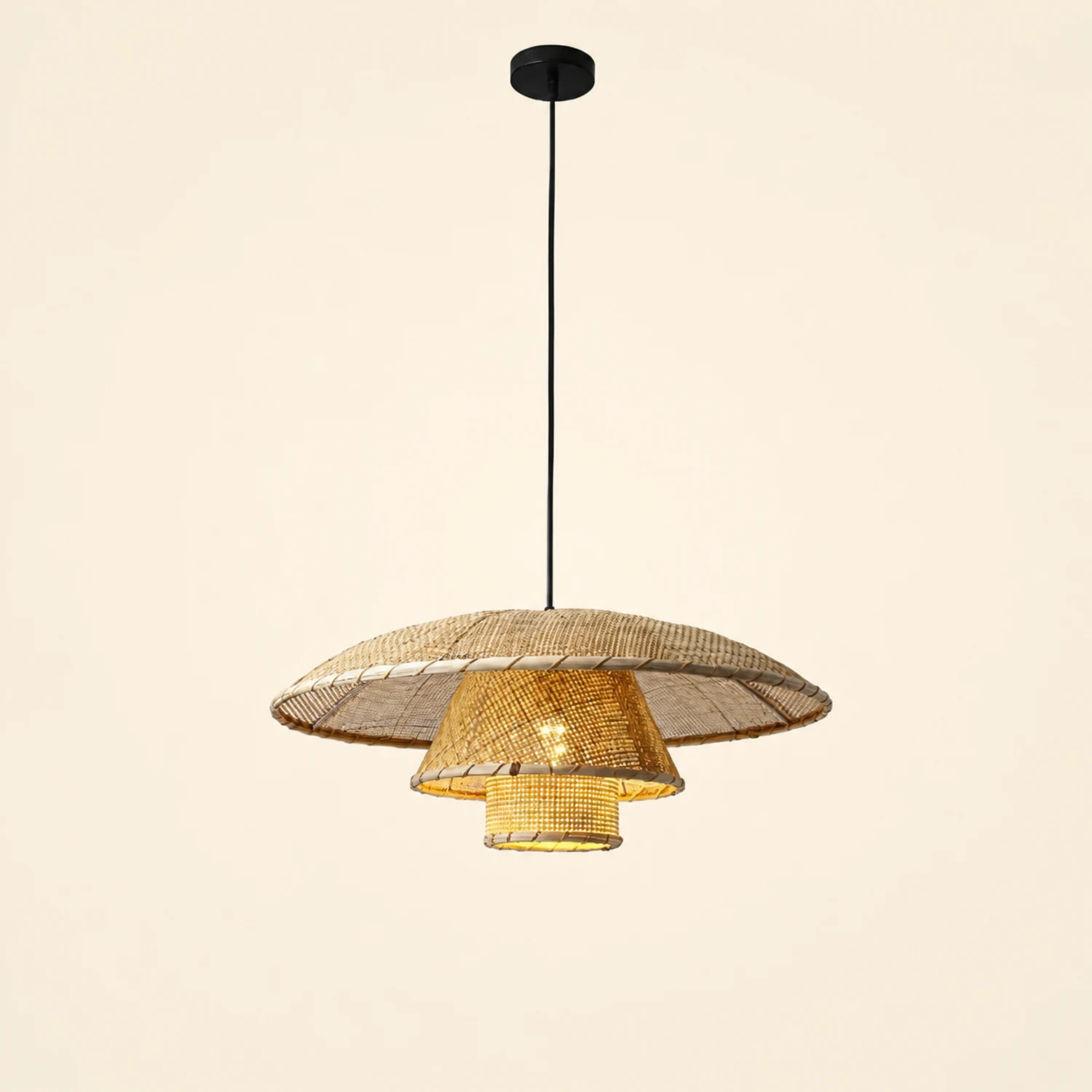 Hat Weave Rattan Pendant Lamp - Lumpaz